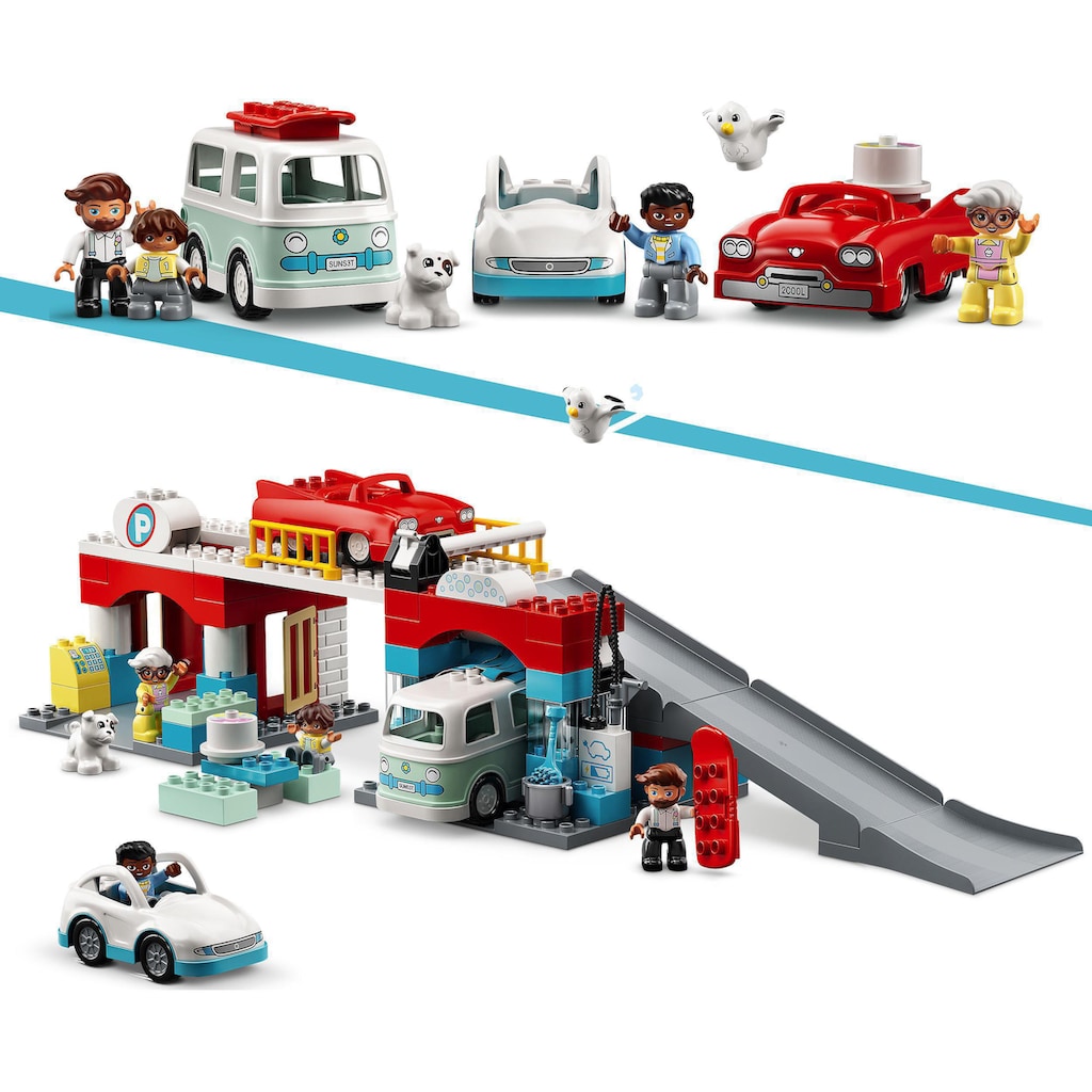 LEGO® Konstruktionsspielsteine »Parkhaus mit Autowaschanlage (10948), LEGO® DUPLO® Town«, (112 St.)