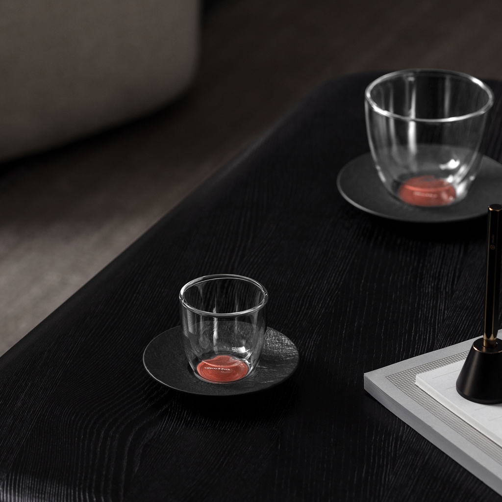 Villeroy & Boch Tasse »Espressoglas mit Untertasse Manufacture Rock Glow 60 ml transparent«