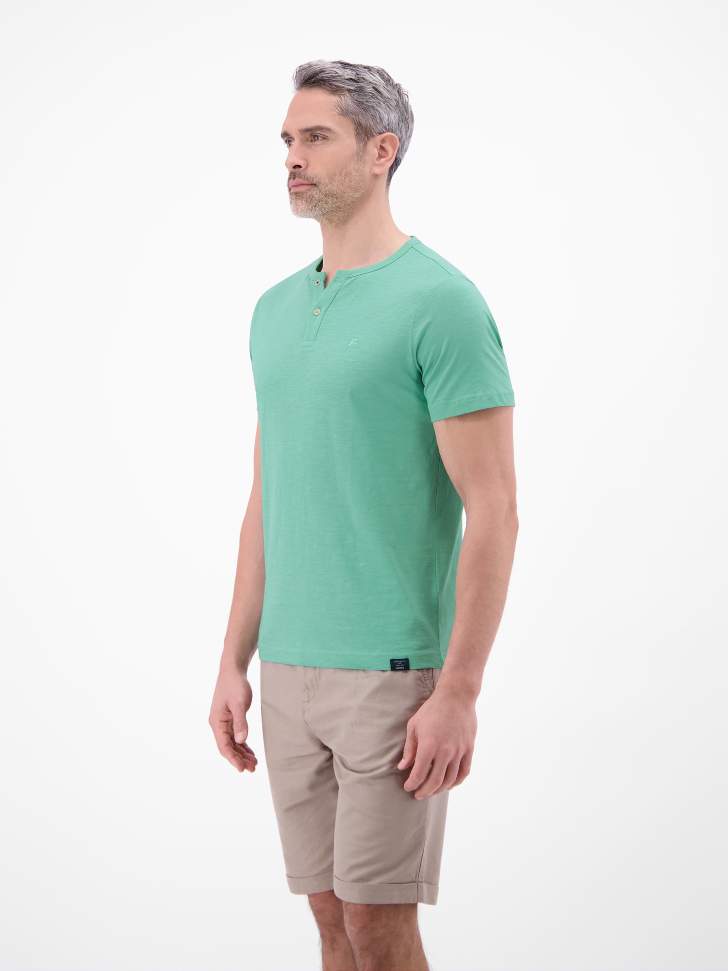 LERROS T-Shirt »T-Shirt mit Rundhalsausschnitt und Knopfleiste«