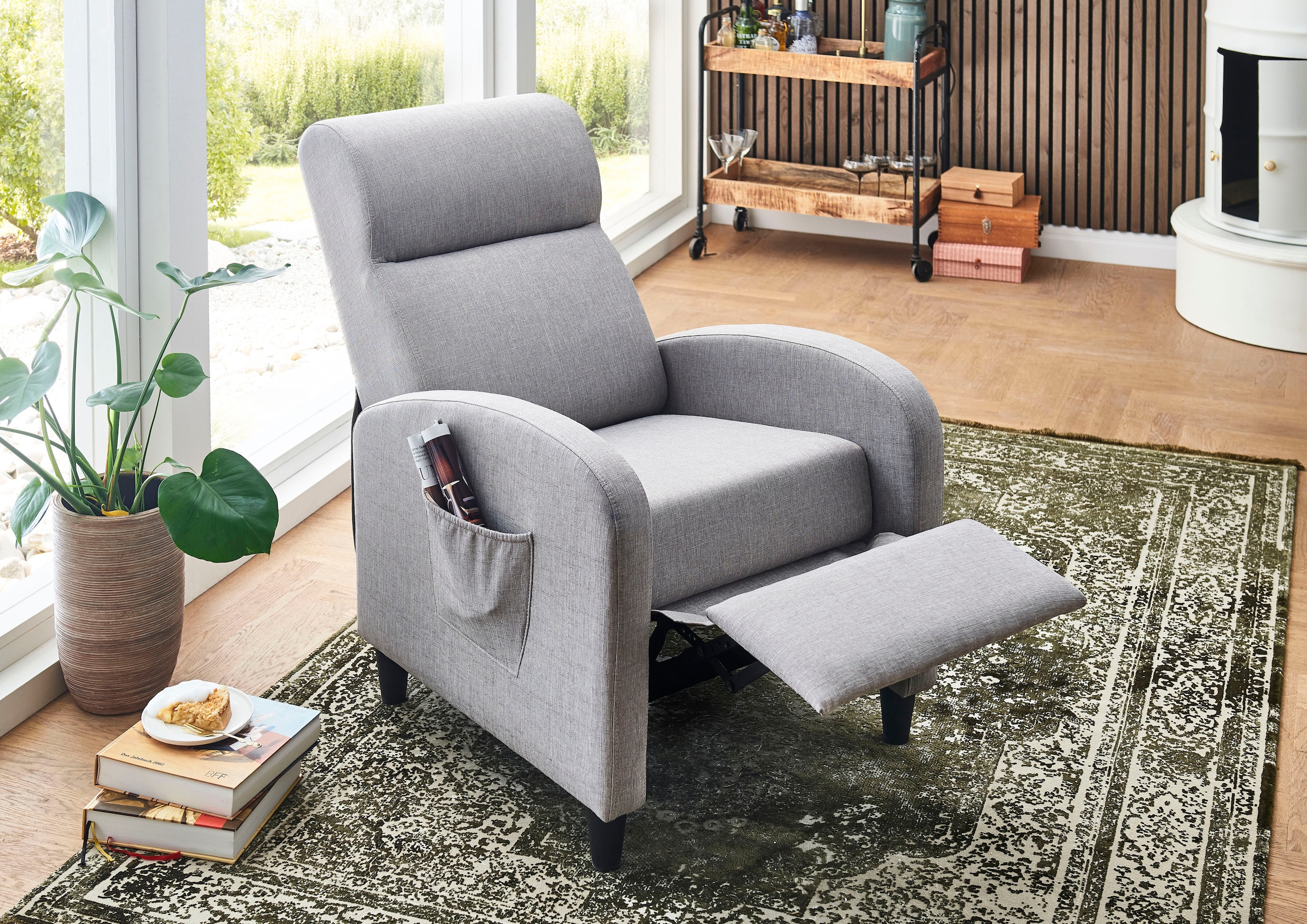 ATLANTIC home collection Relaxsessel »Tom«, mit Relaxfunktion, inklusive seitlicher Tasche, TV-Sessel mit Funktion