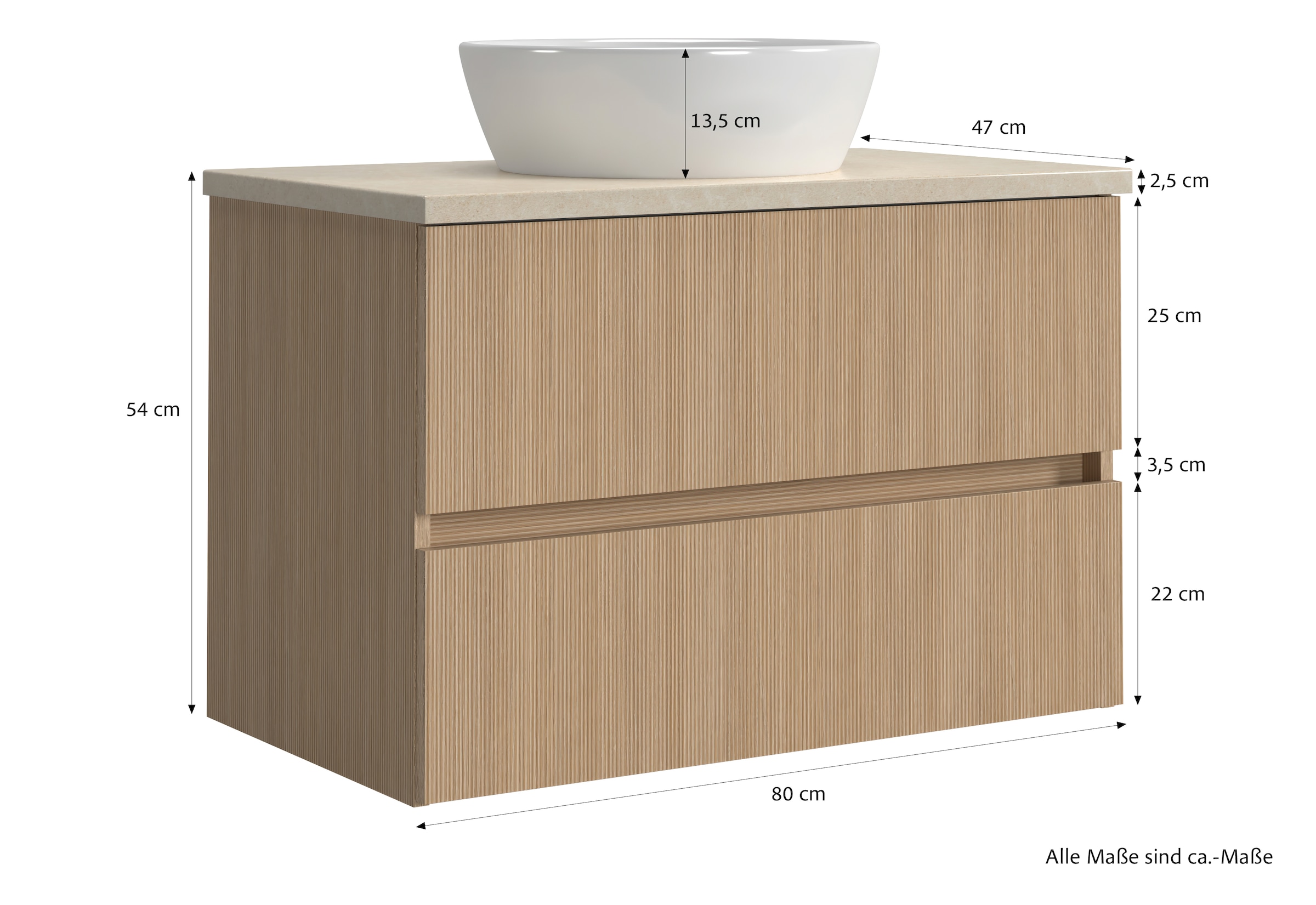 welltime Badmöbel-Set »Eixo«, Set 110 cm breit, Badmöbel mit LED-Beleuchtung