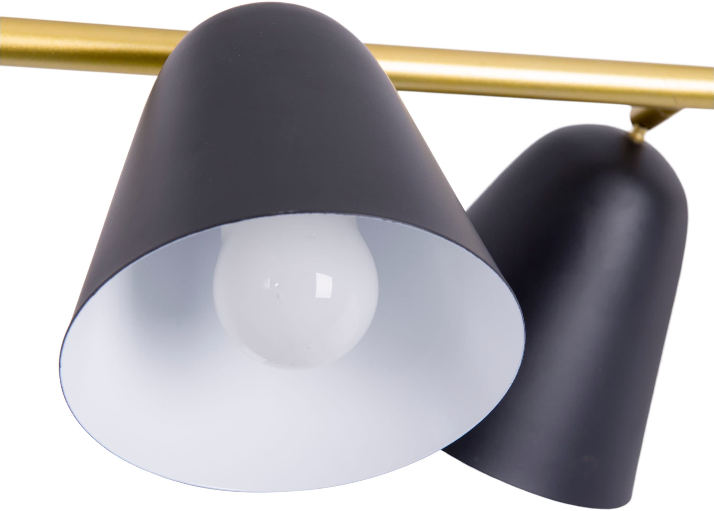 näve Pendelleuchte »Triton« E14 1 Stk. 4er, Schirme außen schwarz innen weiß, Stange gold, E14. max. 40W