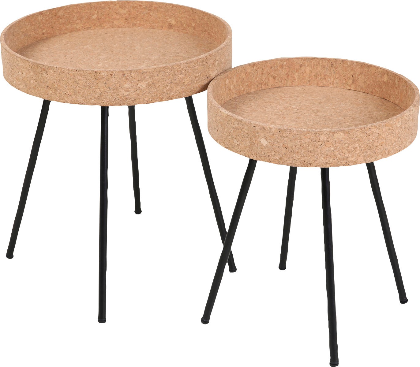Home affaire Beistelltisch, (Set, 2 St.), Tischplatten aus Kork