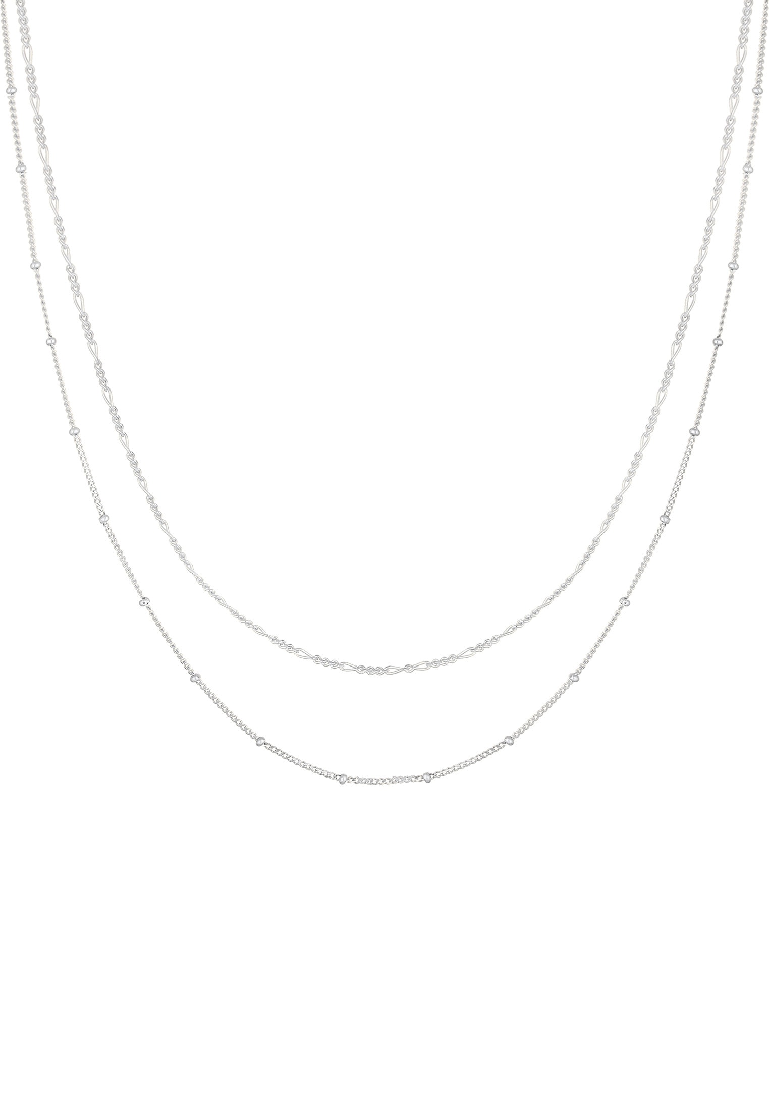 Elli Ketten-Set »Halskette Choker Set (2tlg) Figaro Panzer Kugel 925 Silber«