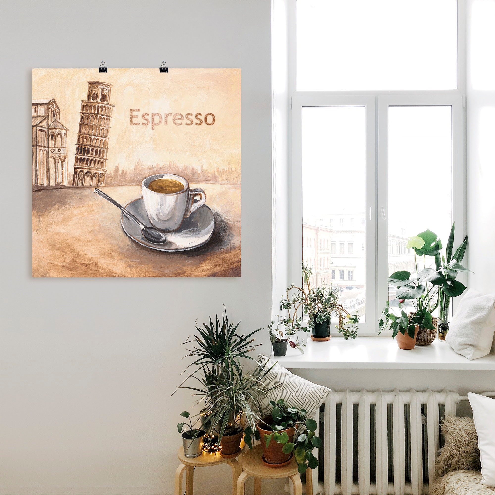 Artland Wandbild »Espresso in Pisa«, Kaffee Bilder, (1 St.), als Leinwandbild, Poster in verschied. Größen
