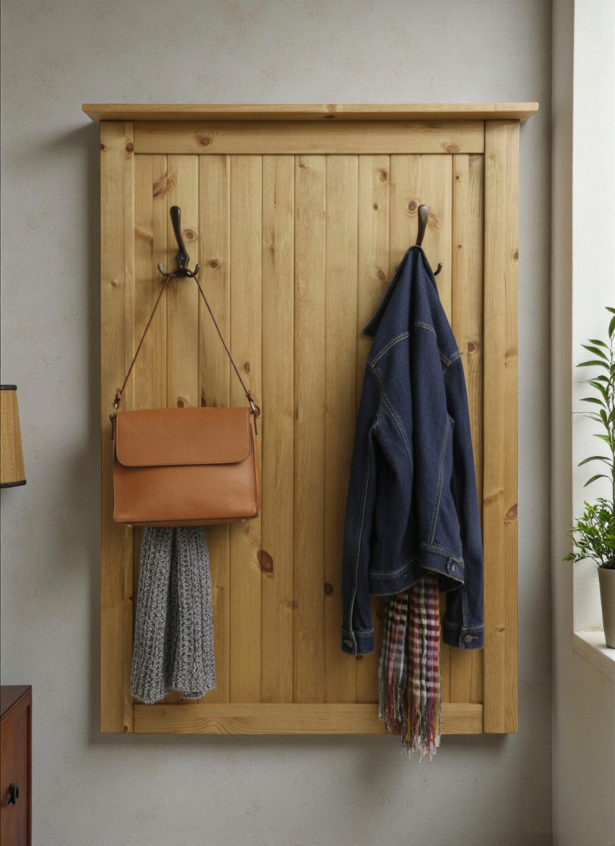 Home affaire Garderobenpaneel »Juventus« 1 Stk. tlg. aus massiver Kiefer, 4 Doppelhaken