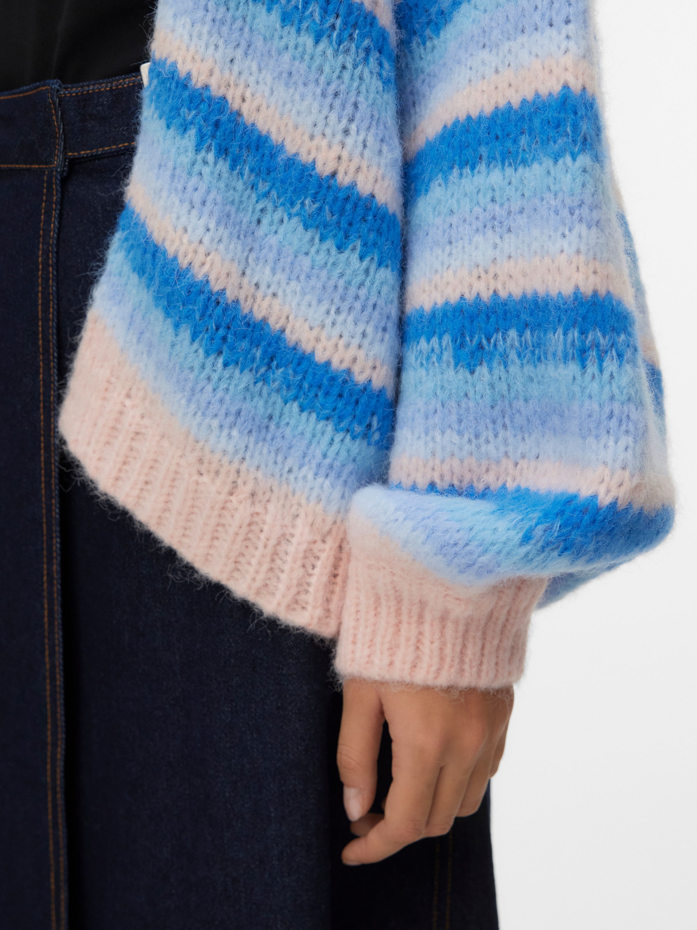 Vero Moda Strickjacke »VMMAYBE STRIPE LS OPEN CARDIGAN NOOS« Kunstfaser, loose fit