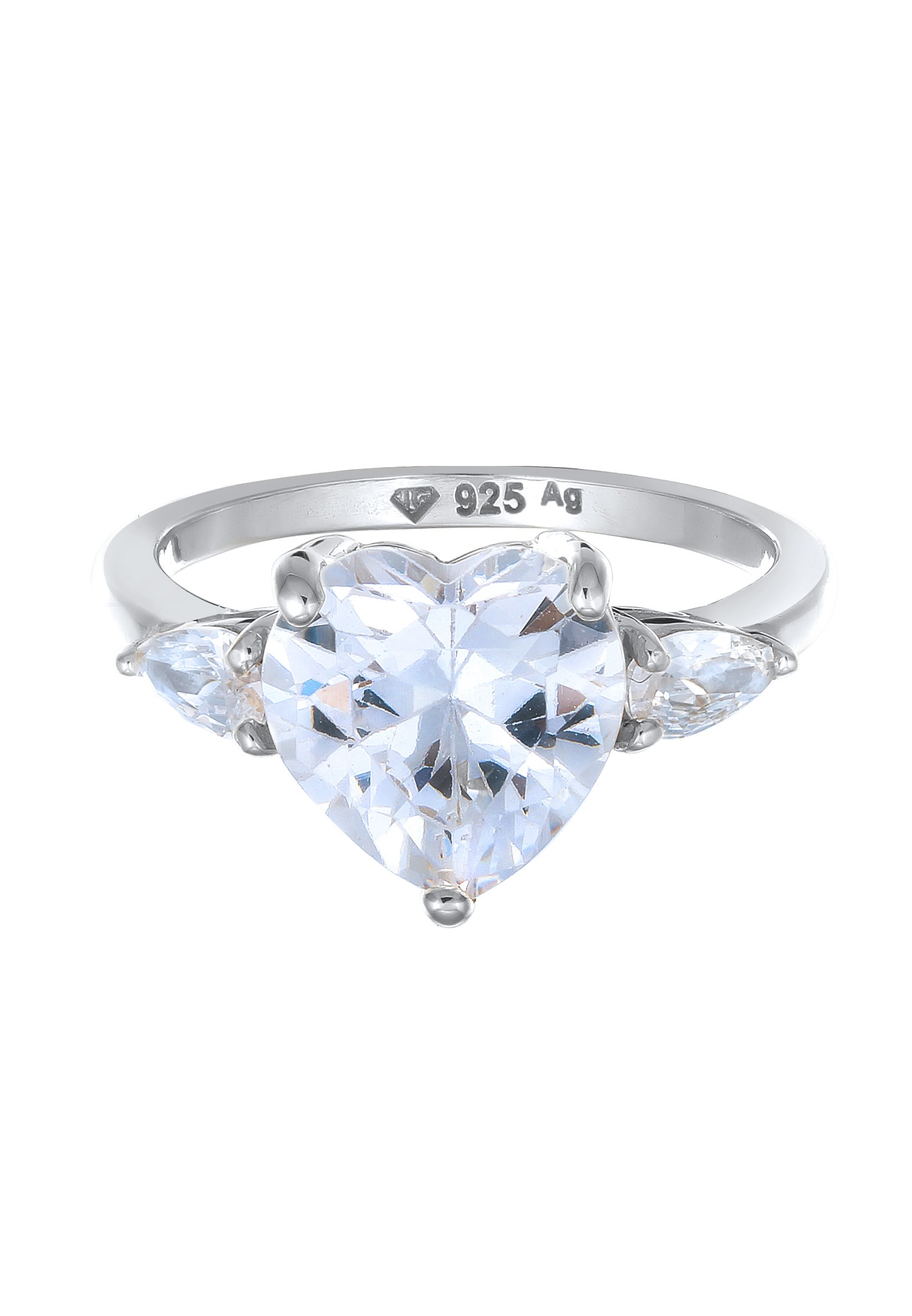 Elli Silberring »Ring Herz Zirkonia Weiß 925 Sterling Silber«