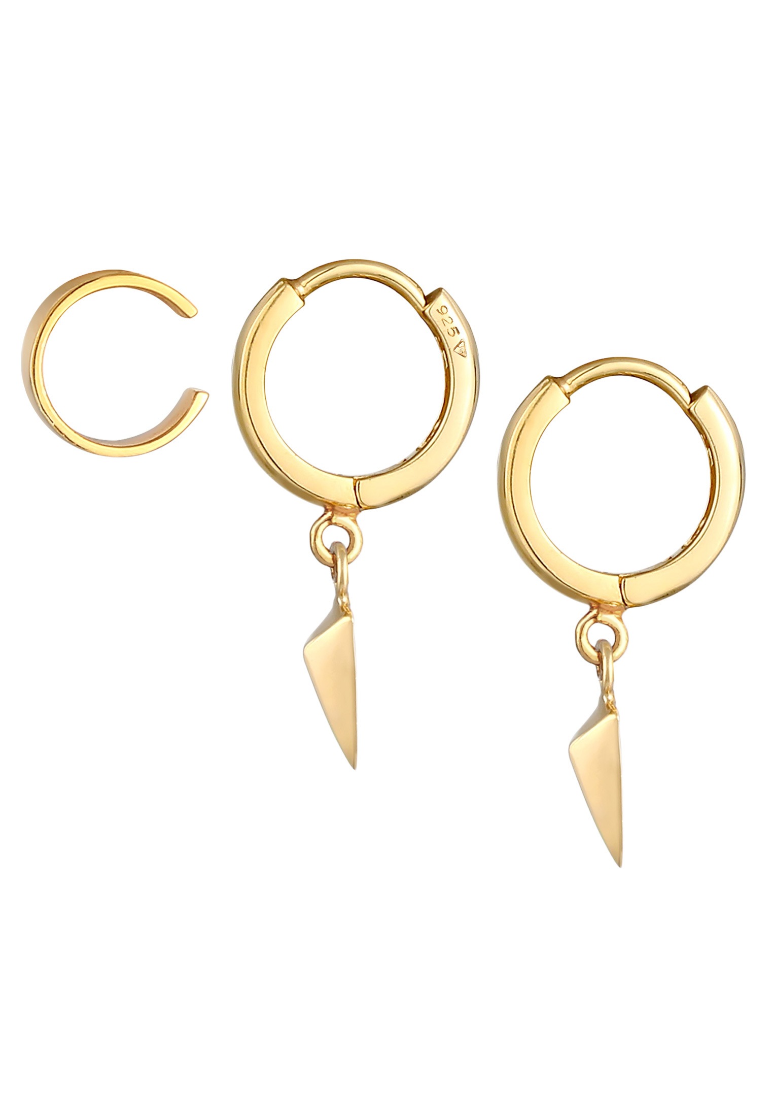 Elli Ohrstecker-Set »Ohrringe Creolen Hänger Earcuff Dreieck (3 tlg) 925 Sterling Silber«