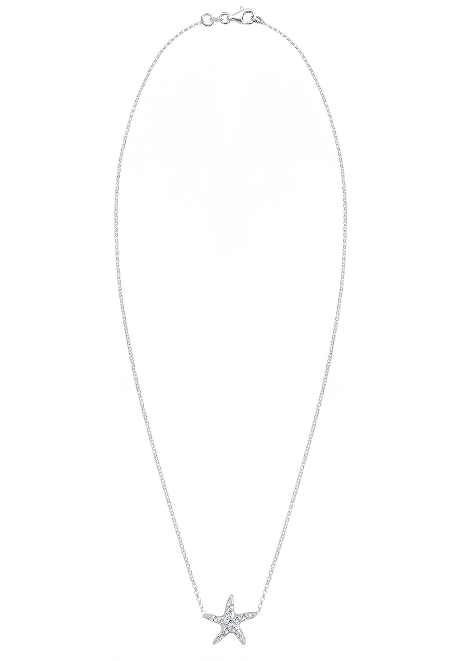 Elli Silberkette »Halskette Seestern Glas Kristalle Weiß 925 Sterling Silber«