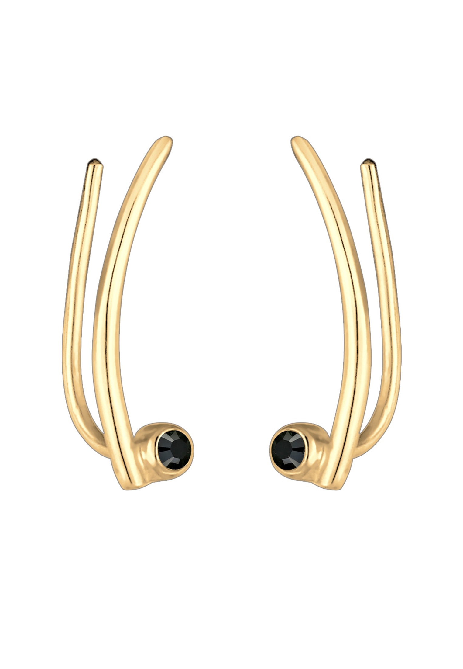 Elli Paar Ohrstecker »Ohrringe Ear Climber Glas Kristalle Weiß 925 Sterling Silber«