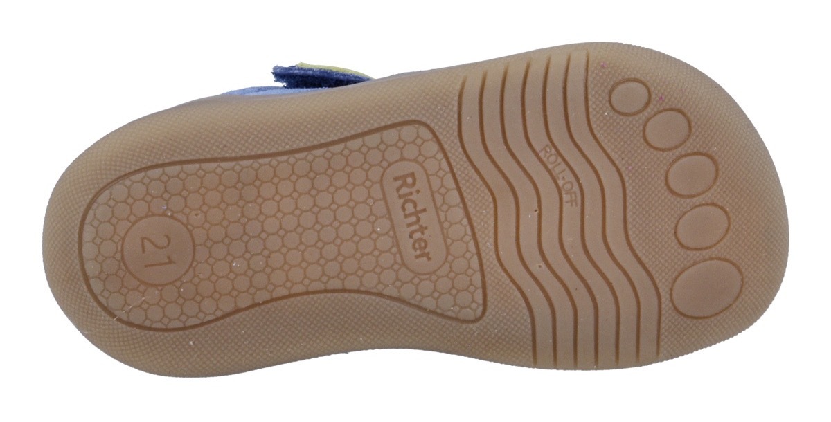 Richter Barfußschuh »Samy«  Kinderschuh im Konstrastlook, Größenschablone zum Download