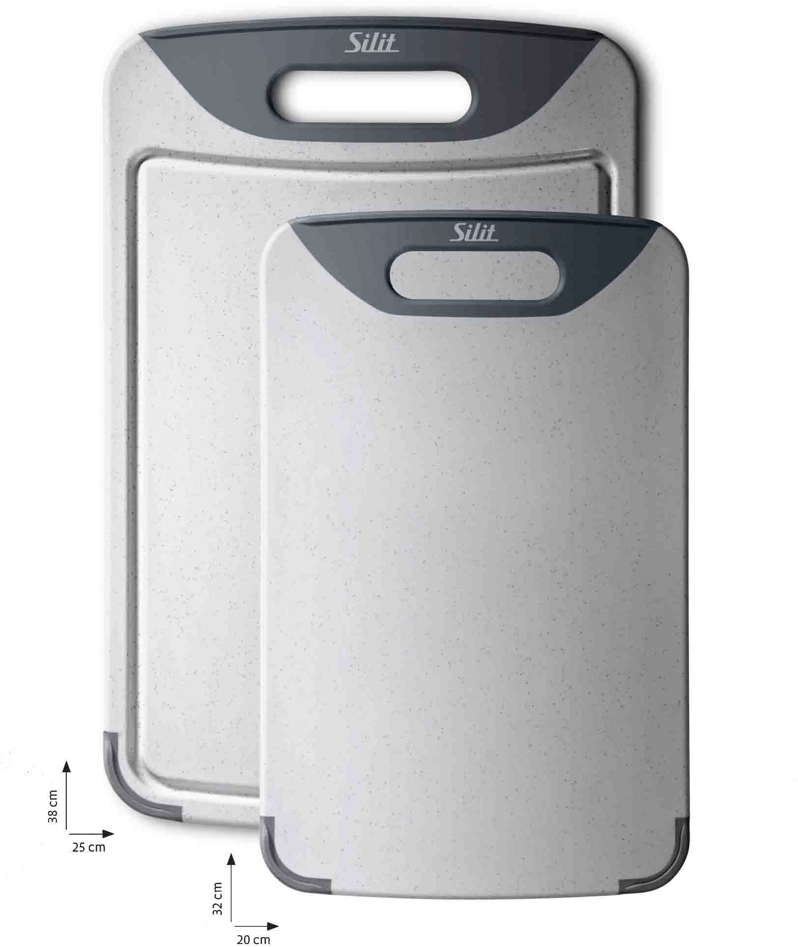 Silit Schneidebrett, (Set, B/L: 25/38 und 20/32 cm), rutschfest, beidseitig nutzbar