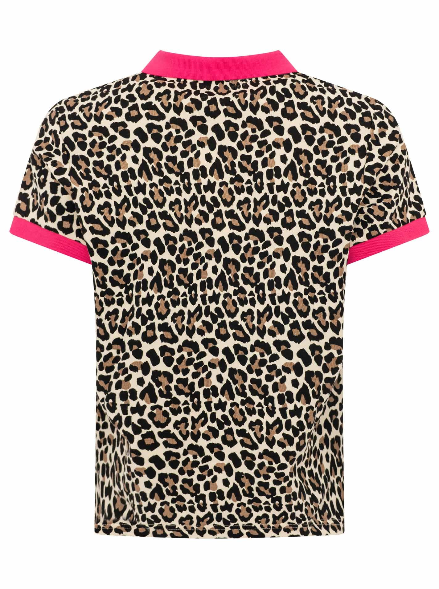 Zwillingsherz Poloshirt »Leo« mit Leomuster, kontrastierender Knopfleiste, kurzarm
