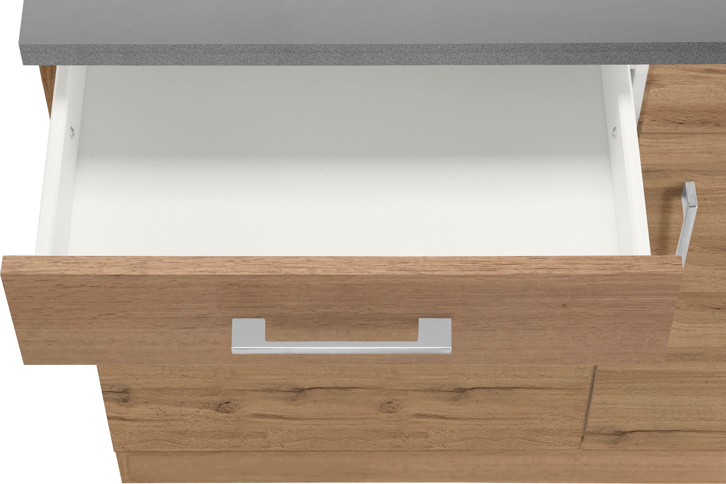 KOCHSTATION Unterschrank »KS-Colmar«, 100 cm, mit Metallgriff, für viel Stauraum