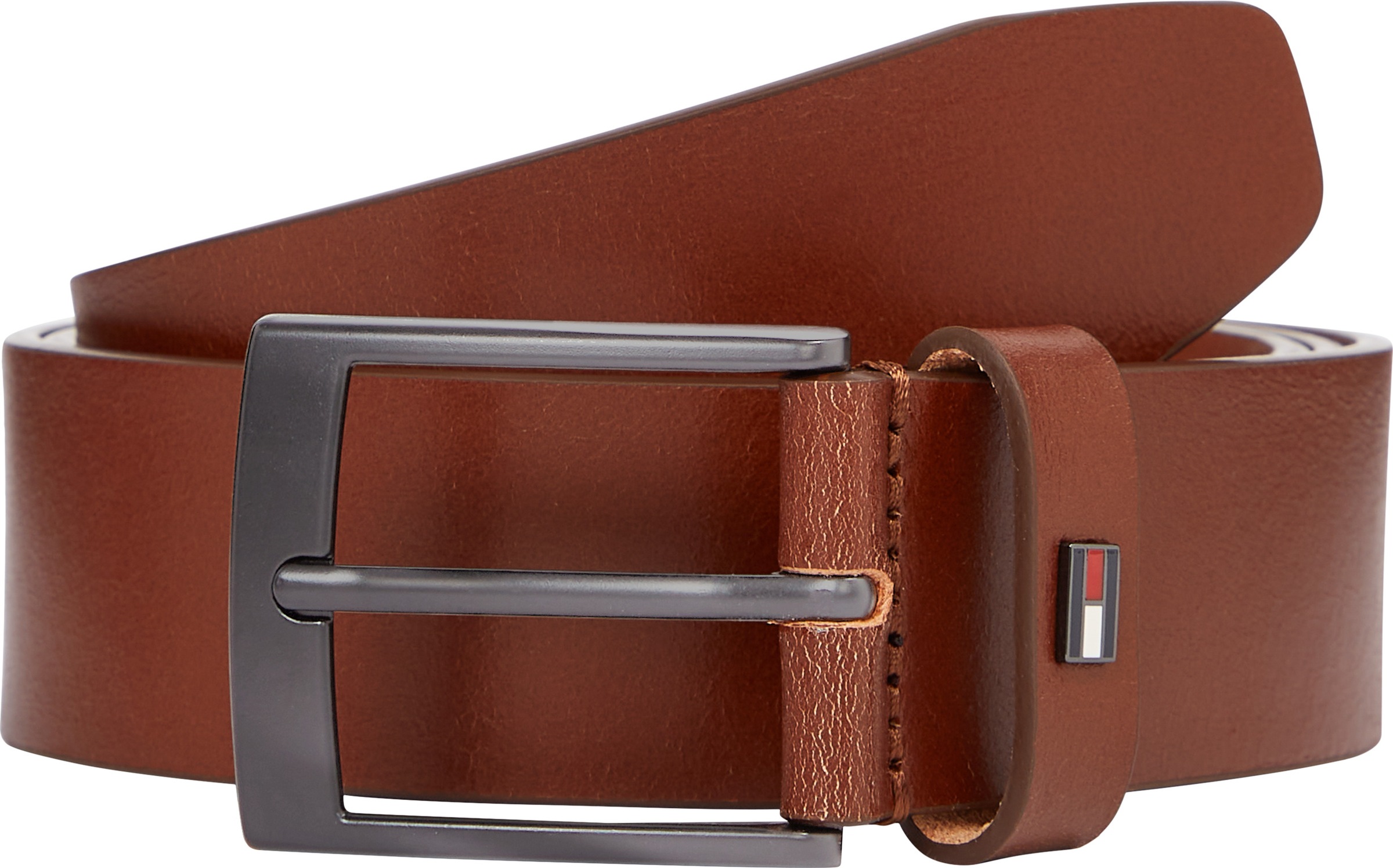 Tommy Hilfiger Ledergürtel »ADAN 3.5 cm breit EXT« Metalllogopatch, Einfachdornschnalle