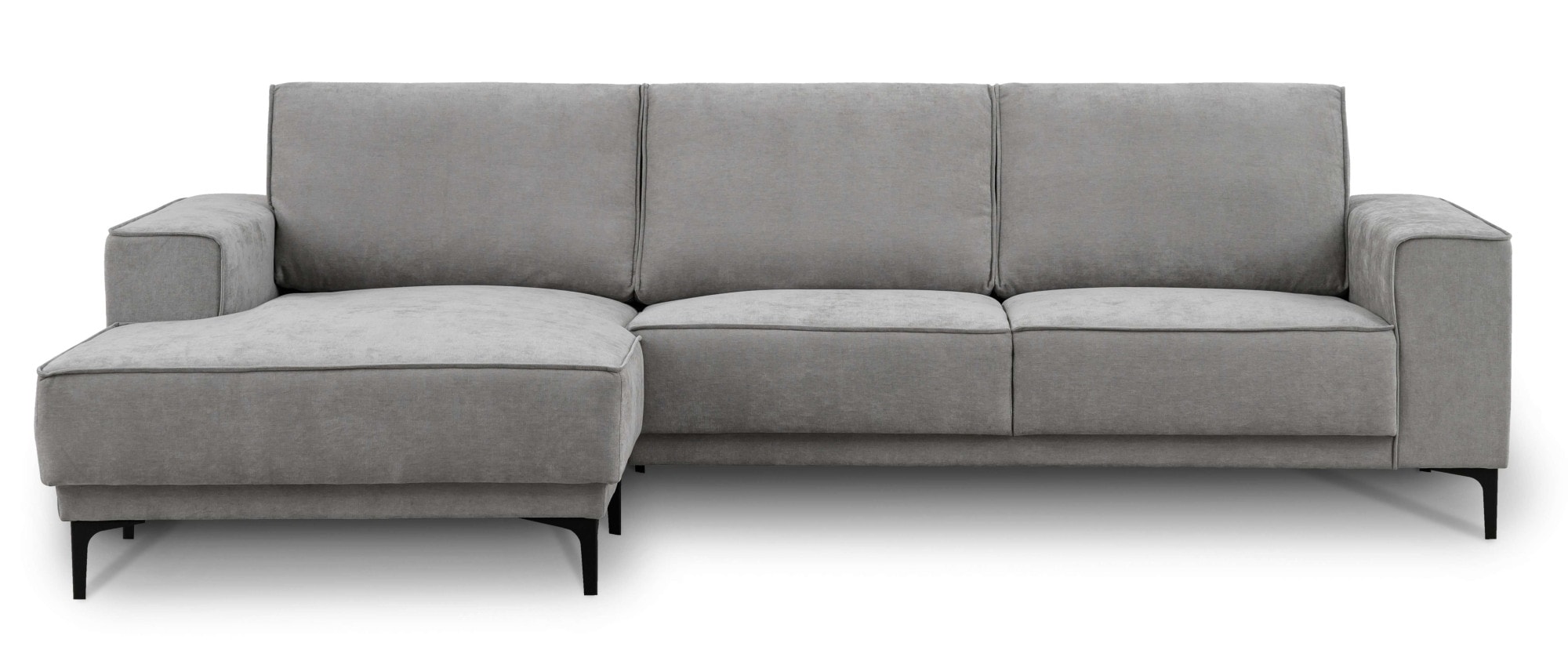 Places of Style Ecksofa »Polsterecke Oland, Struktur, Flachgewebe, Luxus-Microfaser, Boucle«, L-Form, 280 cm, Wellenunterfederung, Skandi-Design, Metallfüße