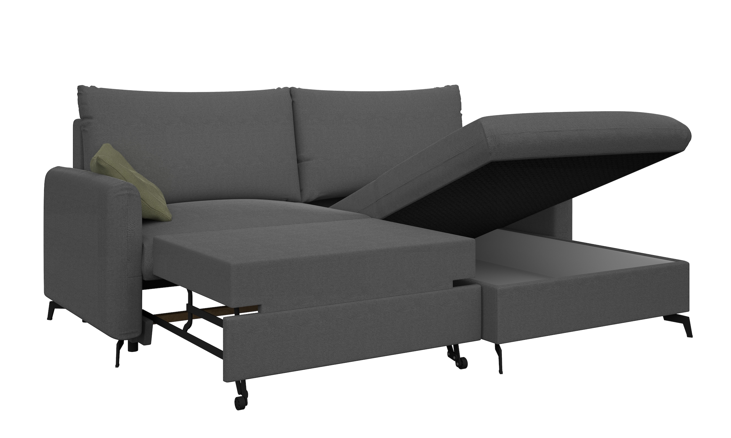INOSIGN Ecksofa »Leilani«, Recamiere beidseitig montierbar, mit Bettfunktion und Bettkasten