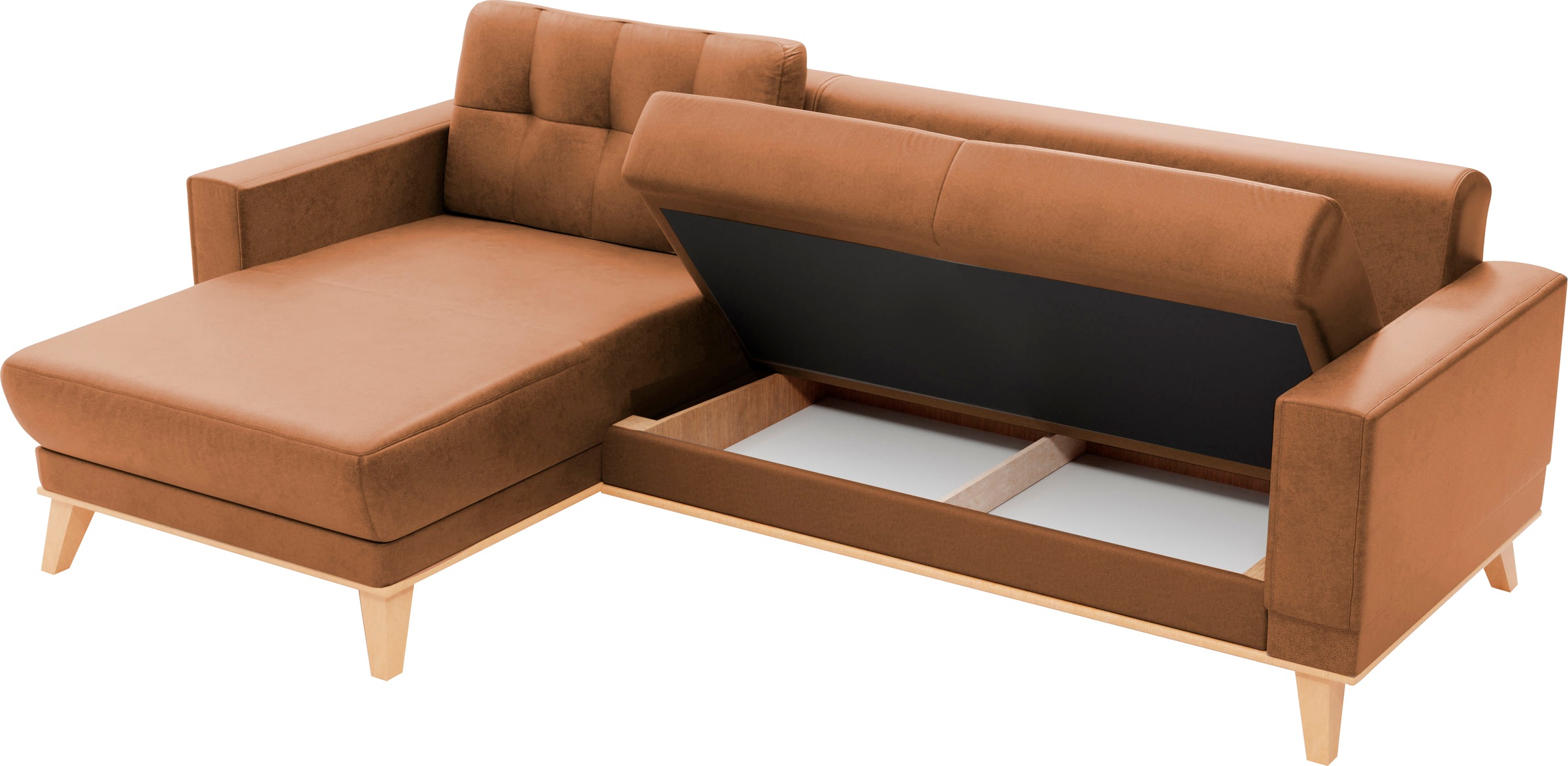 sit&more Ecksofa »Lavida L-Form«, wahlweise mit Kippfunktion und Bettkasten