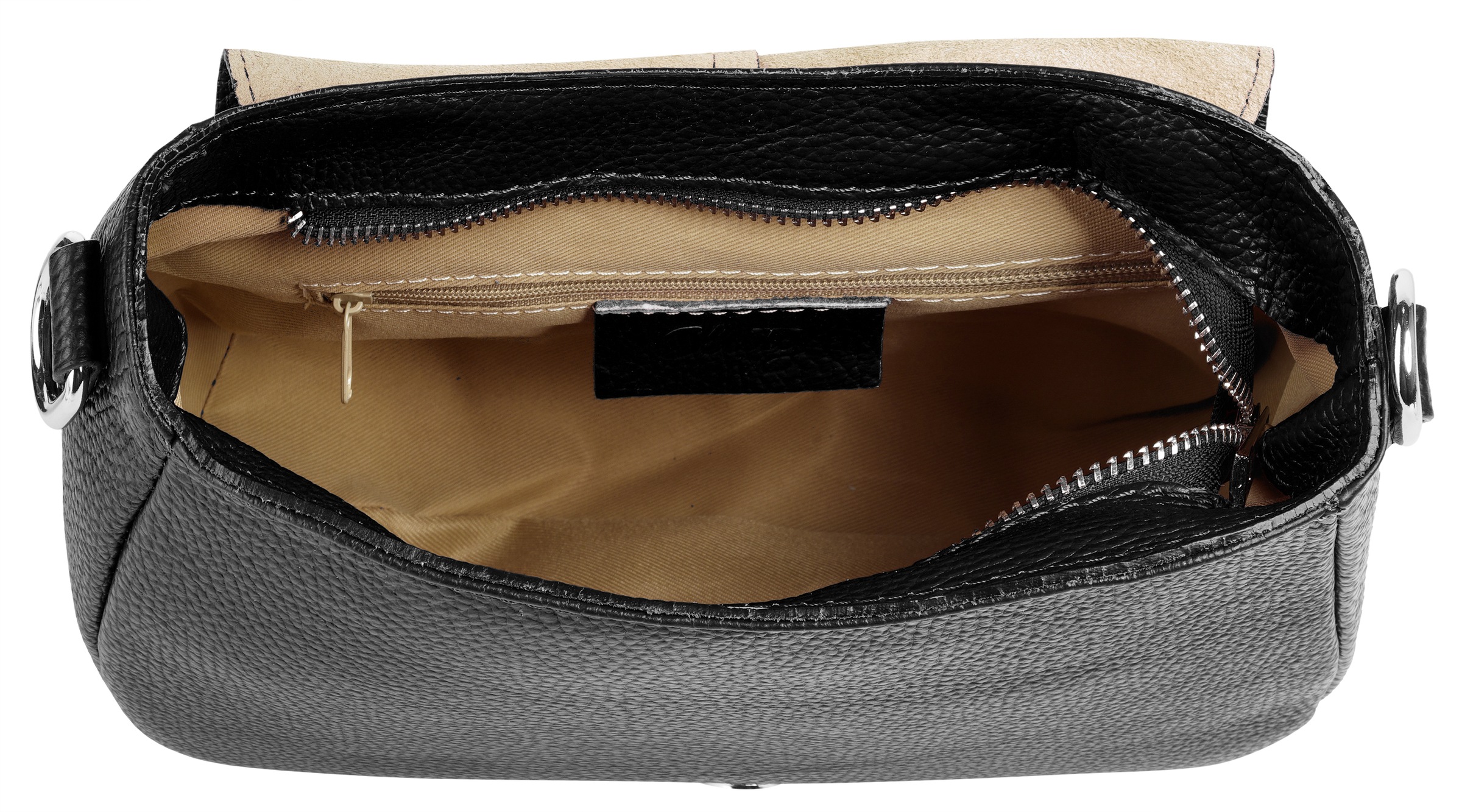 Cluty Umhängetasche, echt Leder, Made in Italy