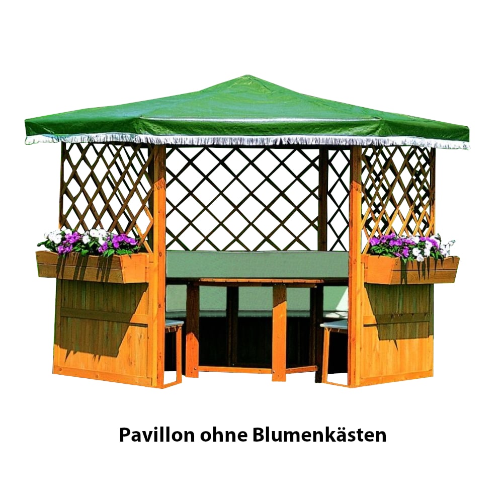 promadino Pavillon »Marburg«, (Set), BxT: 309x309 cm, inkl. Sitzgruppe und Brüstung