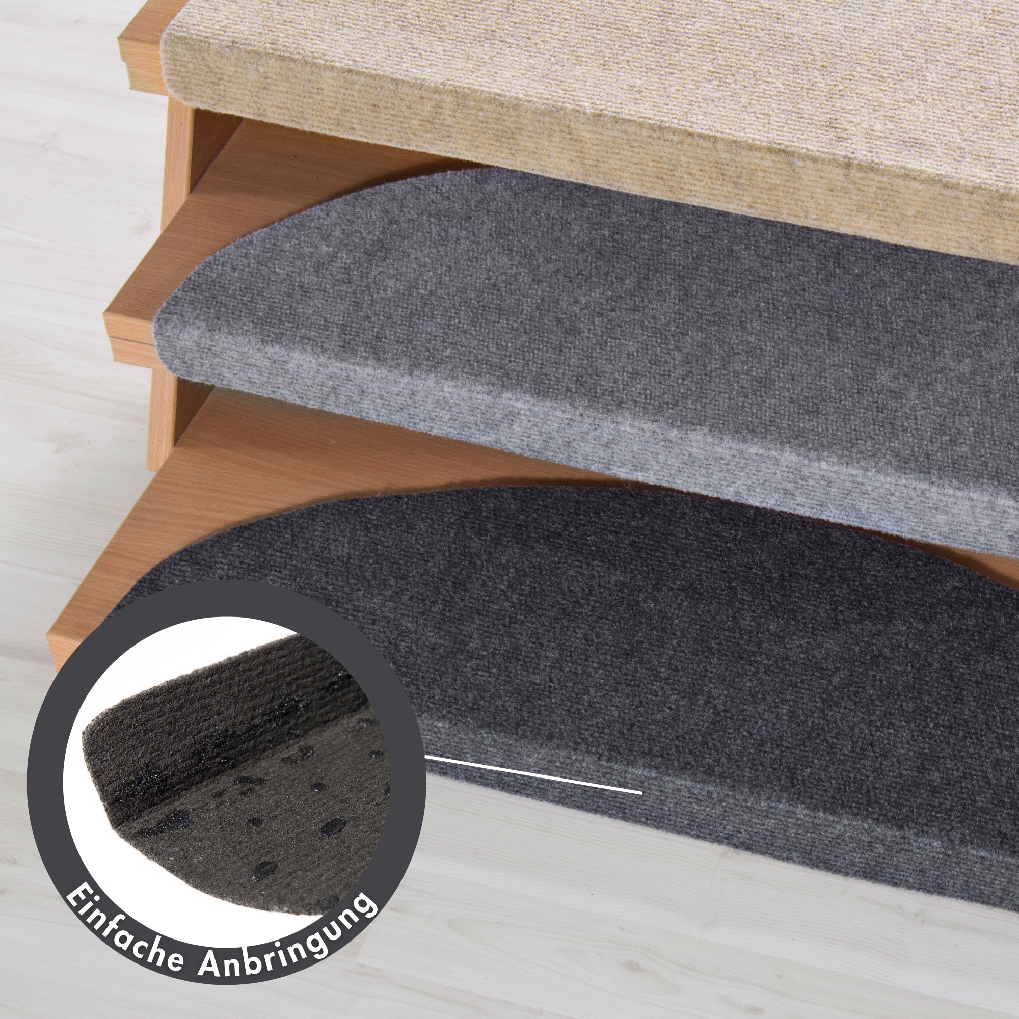 Andiamo Stufenmatte »Paris, Made in Poland« halbrund 2 mm Höhe selbstklebend, 15 Stück in einem Set