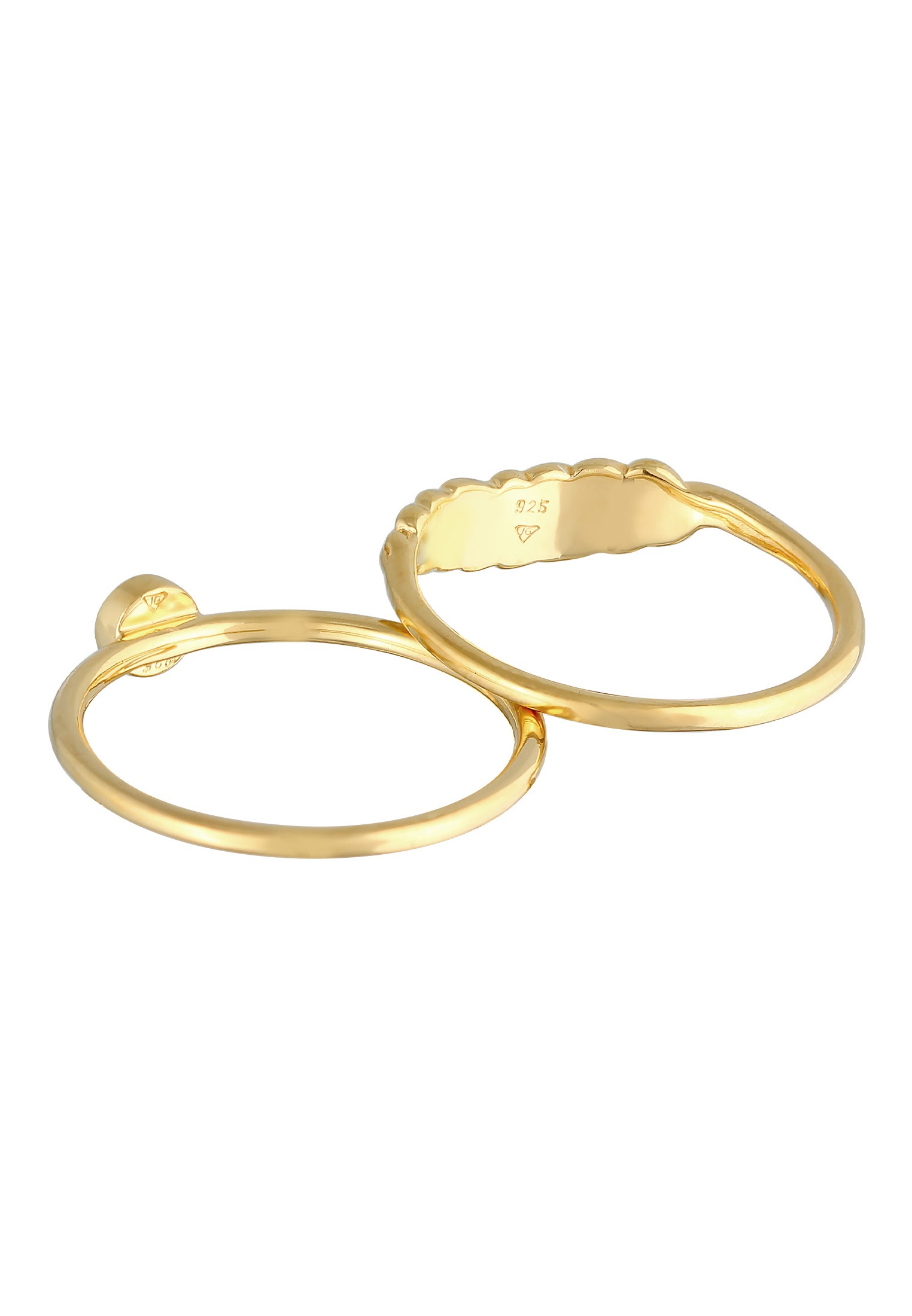 Elli Ring-Set »Ring Feder Howlith Türkis Boho 2er Set 925 Silber«