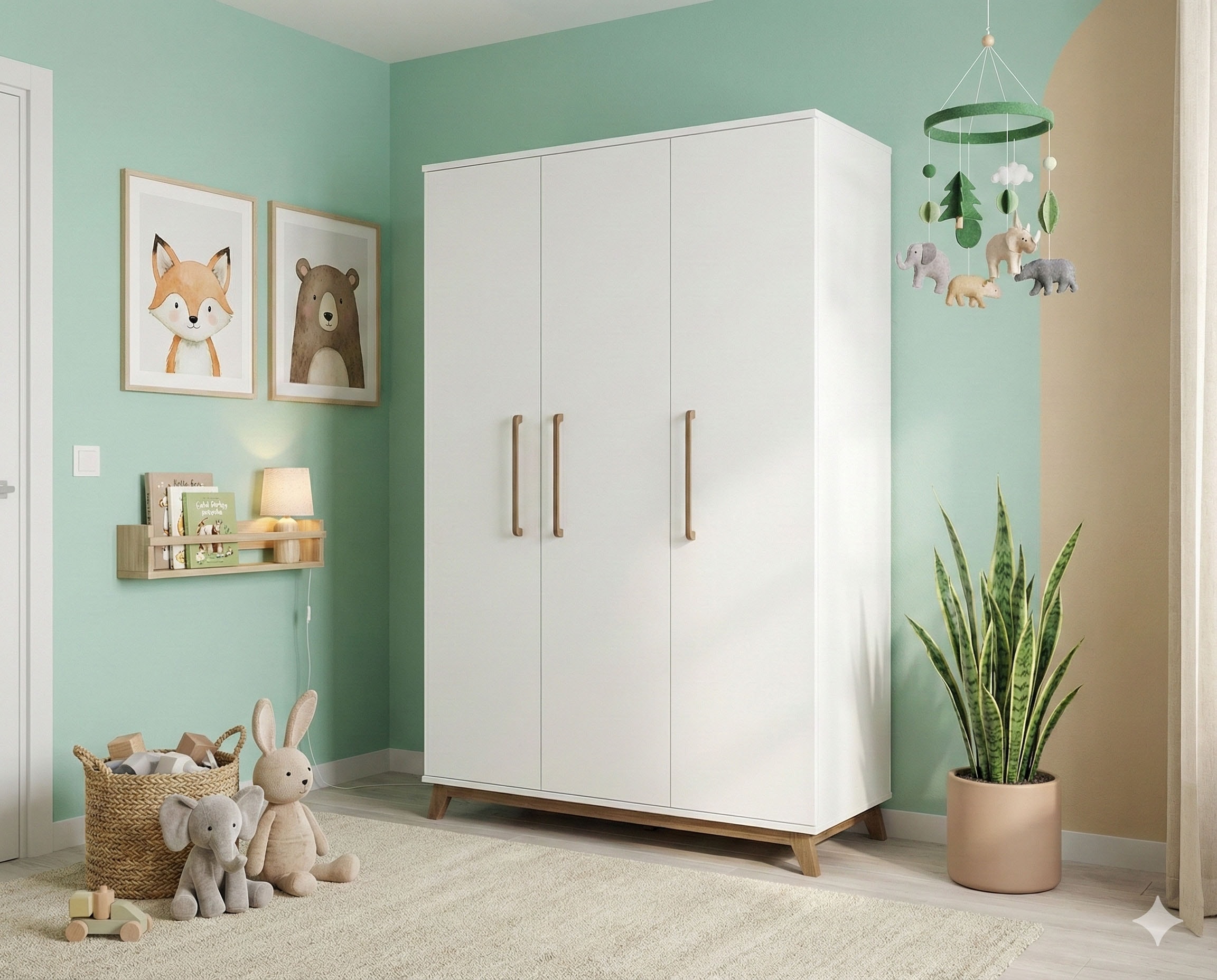 arthur berndt Babymöbel-Set »Babyzimmer Set »Lina« 3-teilig« Spar-Set, Das Set besteht aus Kleiderschrank, Kinderbett und Wickelkommode, 3 Stk. tlg.