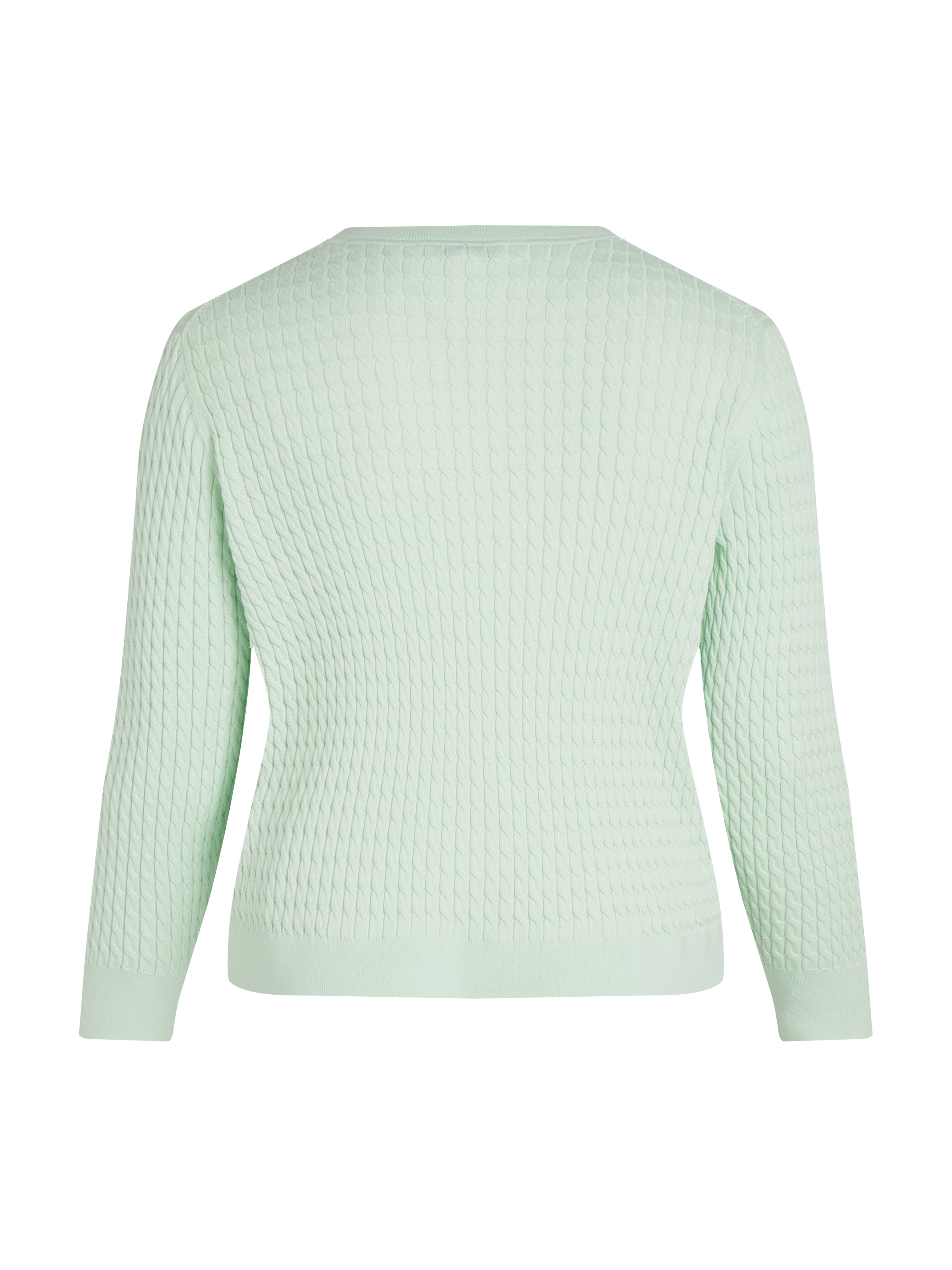 Tommy Hilfiger Curve Rundhalspullover »CRV CO CABLE C-NK LS SWEATER«, in Großen Größen, Zopfmuster, Logostickerei