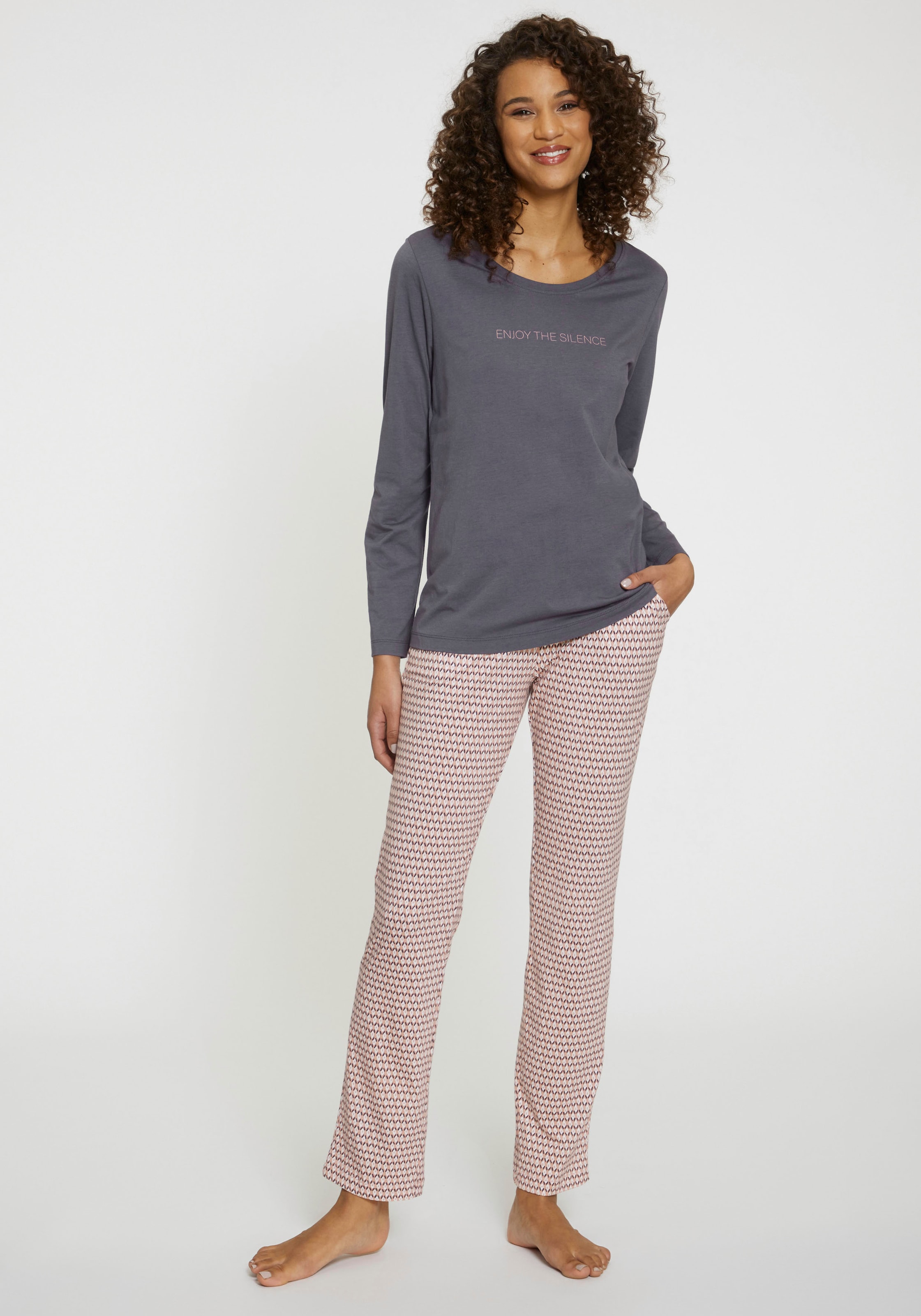 s.Oliver Pyjama Set, 2 mit bedruckter Hose