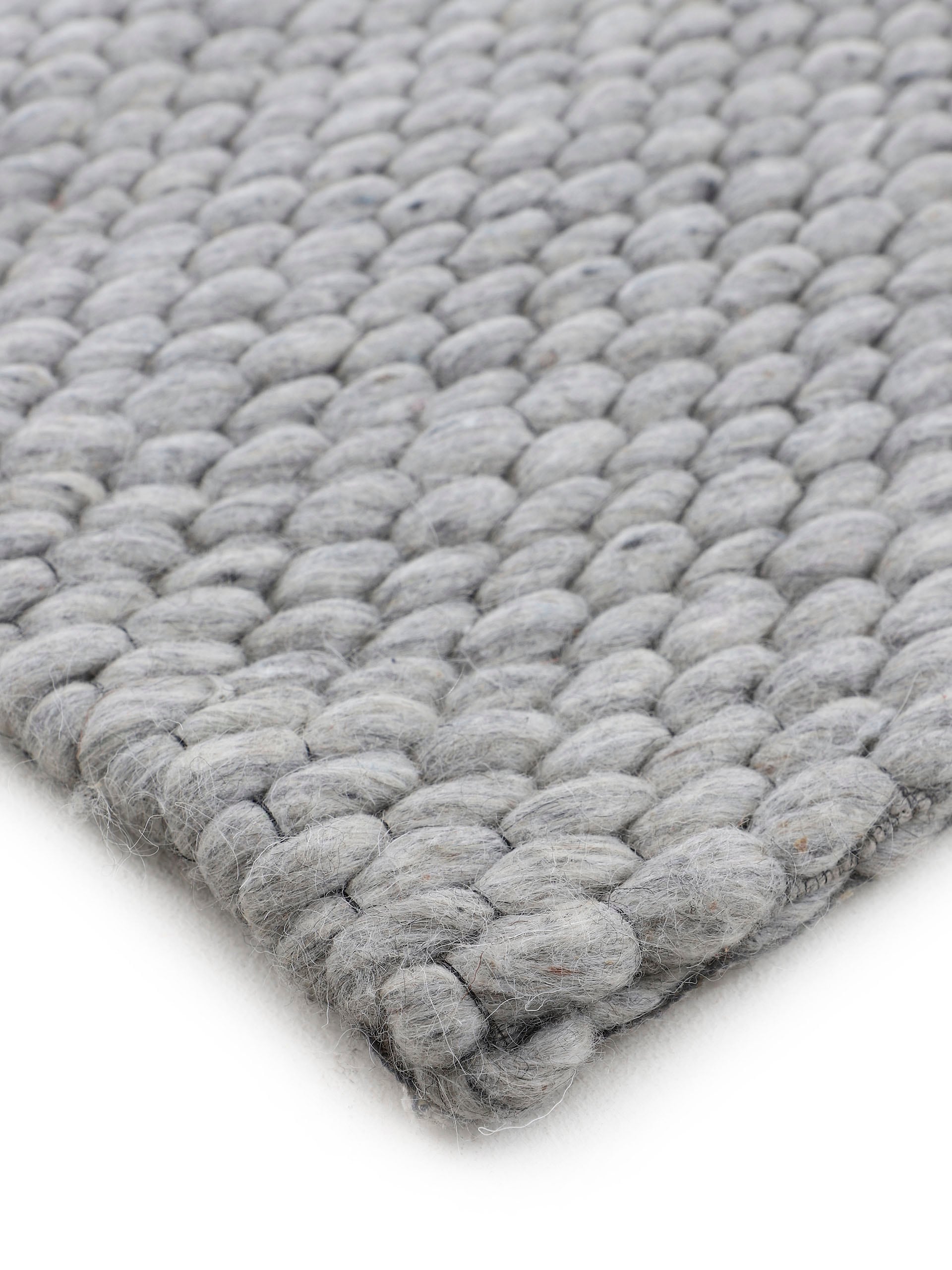 carpetfine Wollteppich »Sina« rund 14 mm Höhe grobe Struktur, Zeitloses Design, reine Wolle, Wohnzimmer