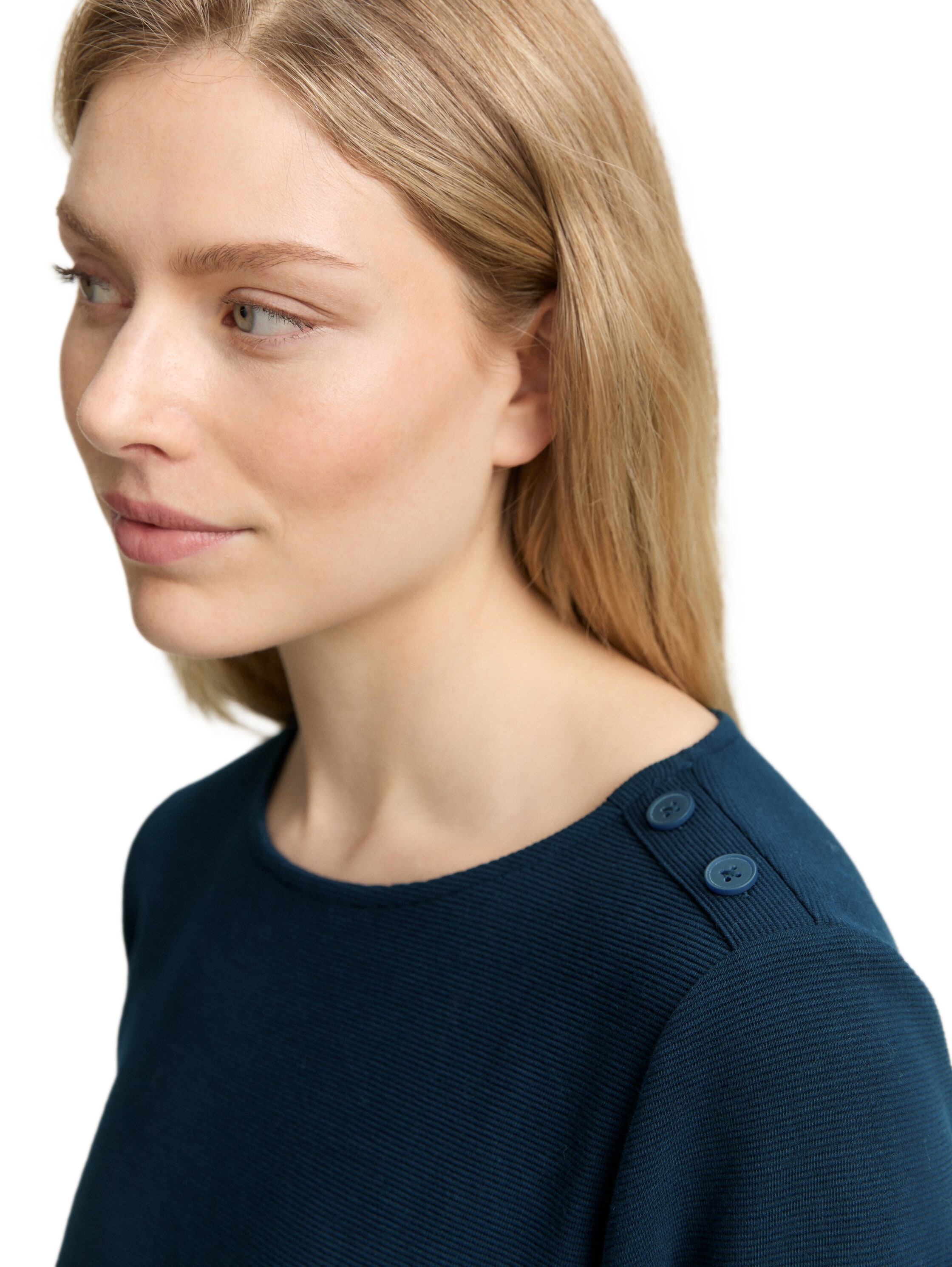 TOM TAILOR Langarmshirt , mit Knöpfen an der Schulter
