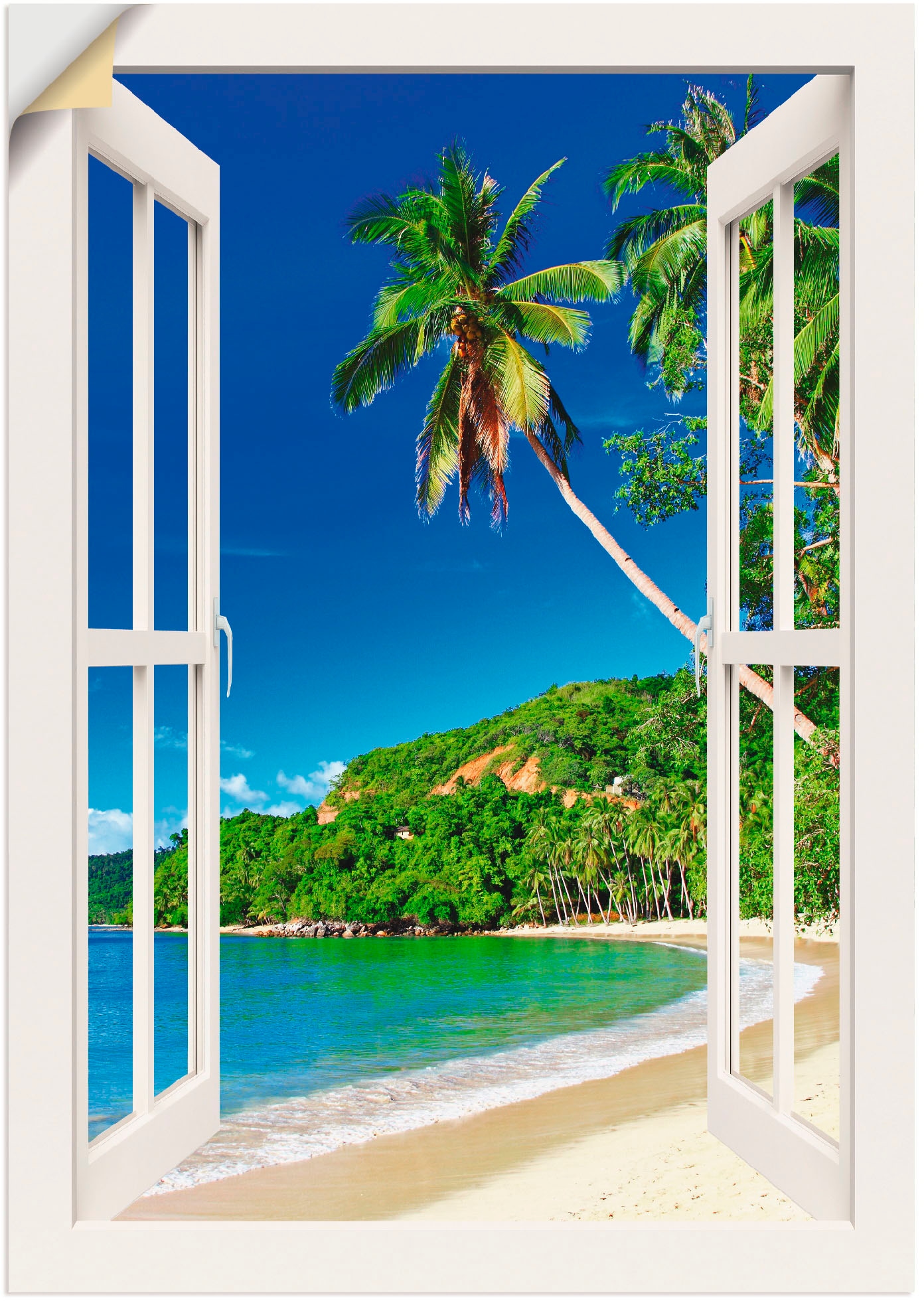 Artland Wandbild »Fensterblick Paradies«, Leinwandbild, versch. Fensterblick, oder Alubild, in bei Poster St.), OTTO Größen Wandaufkleber online kaufen als (1