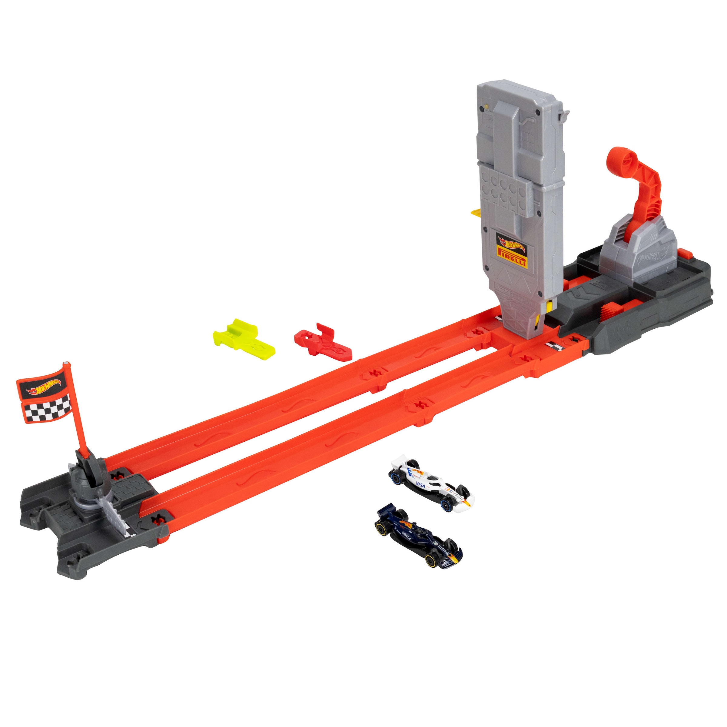 Hot Wheels Autorennbahn »Racing Formel-1-Startaufstellung-Trackset« mit 2 Die-Cast-F1-Autos im Maßstab 1:64