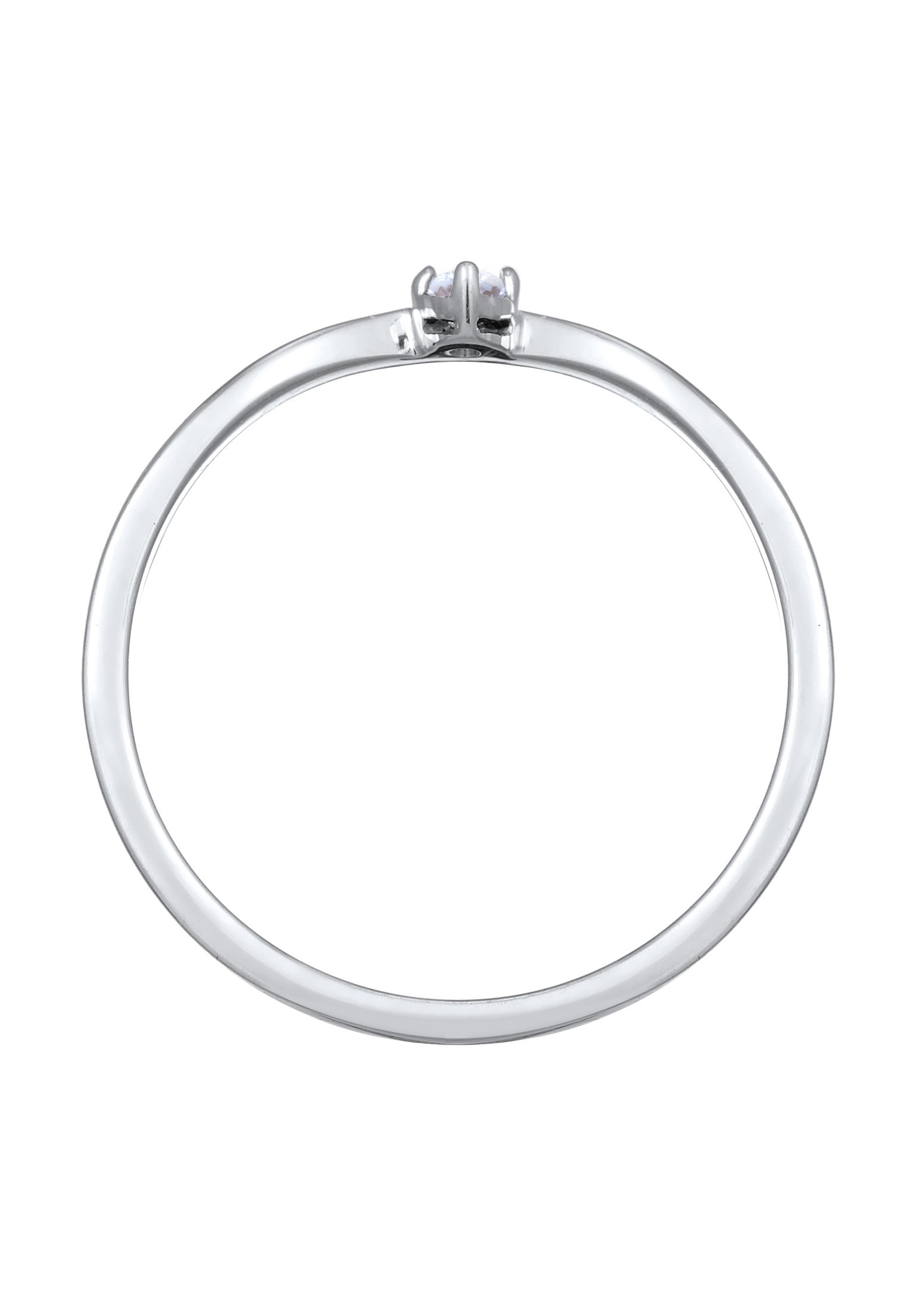 Elli DIAMONDS Diamantring »Ring Lab Grow Diamant (0.035) V-Form Stapelring 925 Silber«