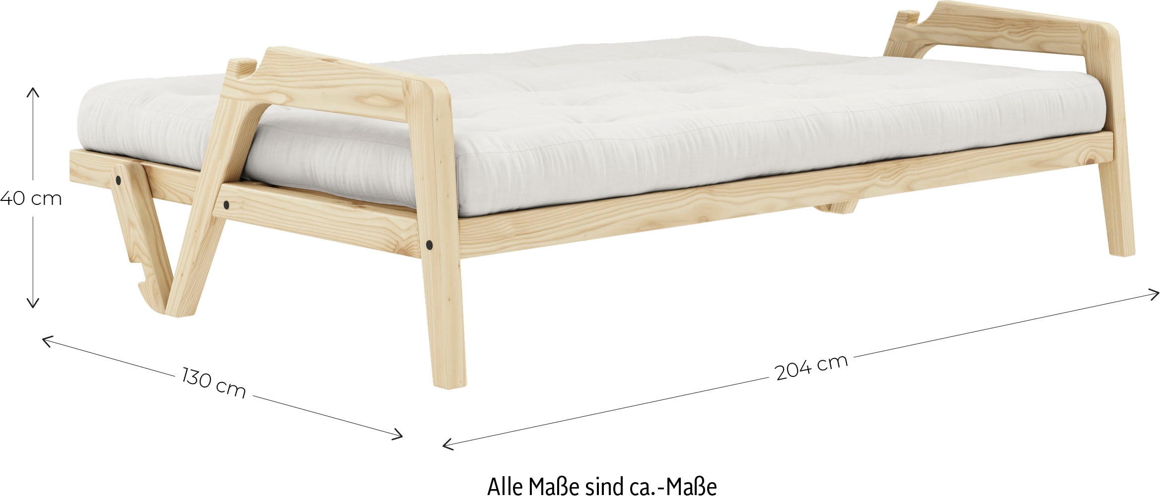 Karup Design Schlafsofa, Mit Holzstruktur, inkl. Futonmatratze, Liegefläche 130x190 cm