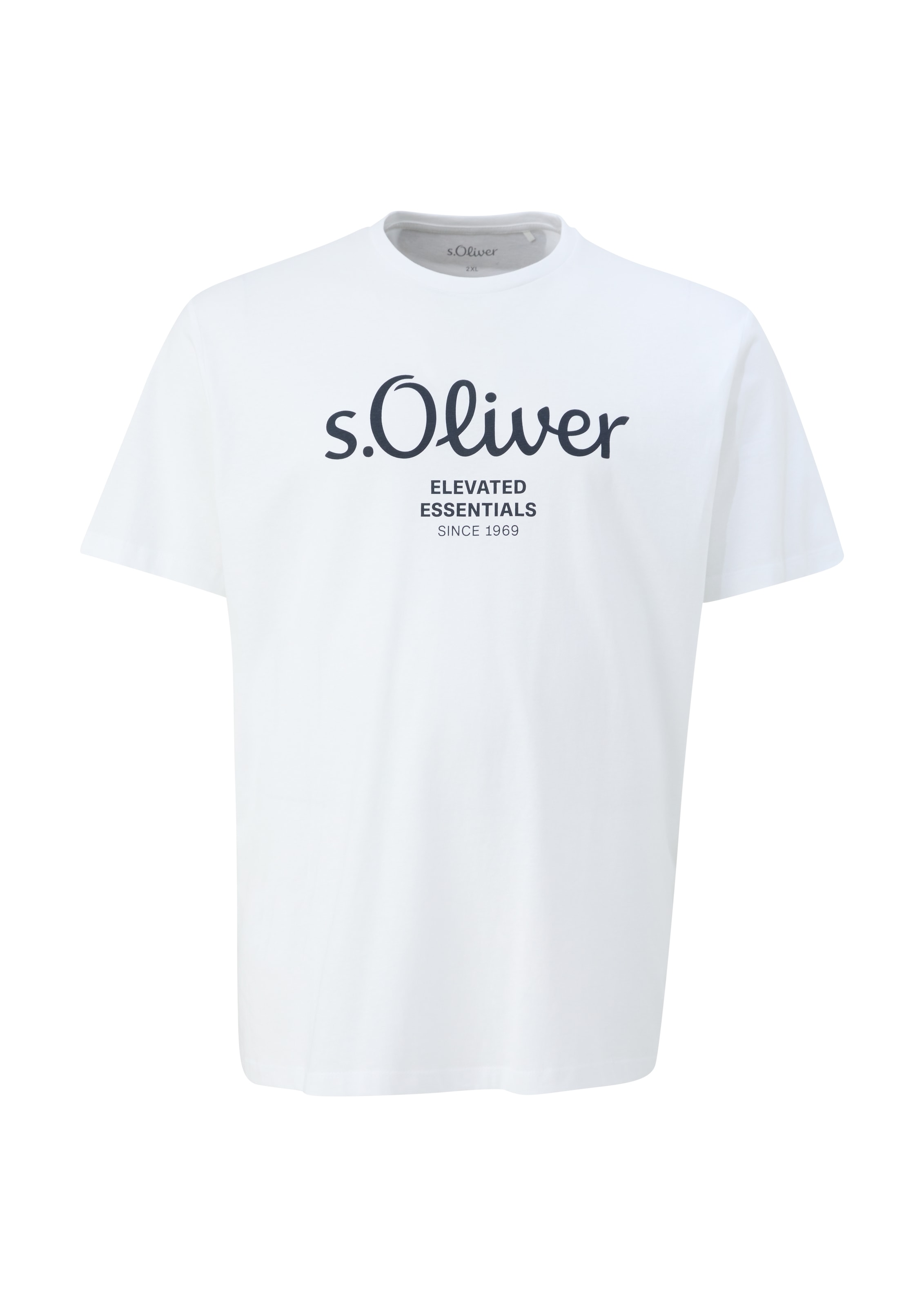 s.Oliver Men Big Sizes Kurzarmshirt mit Logo-Print/Große Größen