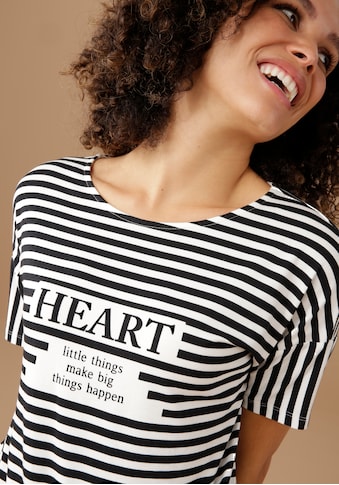Aniston SELECTED T-Shirt, mit Statement-Spruch und Streifen - NEUE KOLLEKTION kaufen