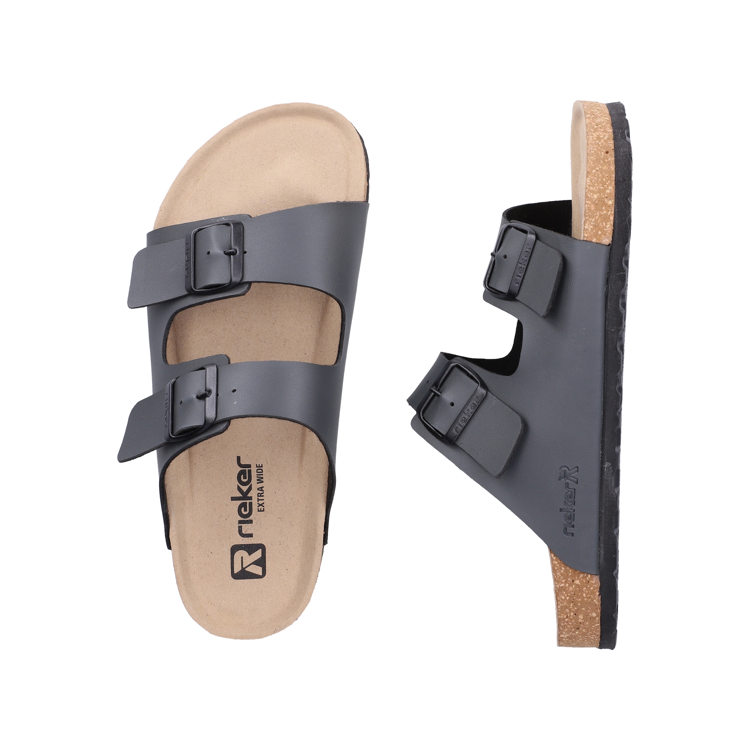 Rieker Pantolette  Sommerschuh, Schlappen, Hausschuh, mit zwei Schnallenverschlüssen
