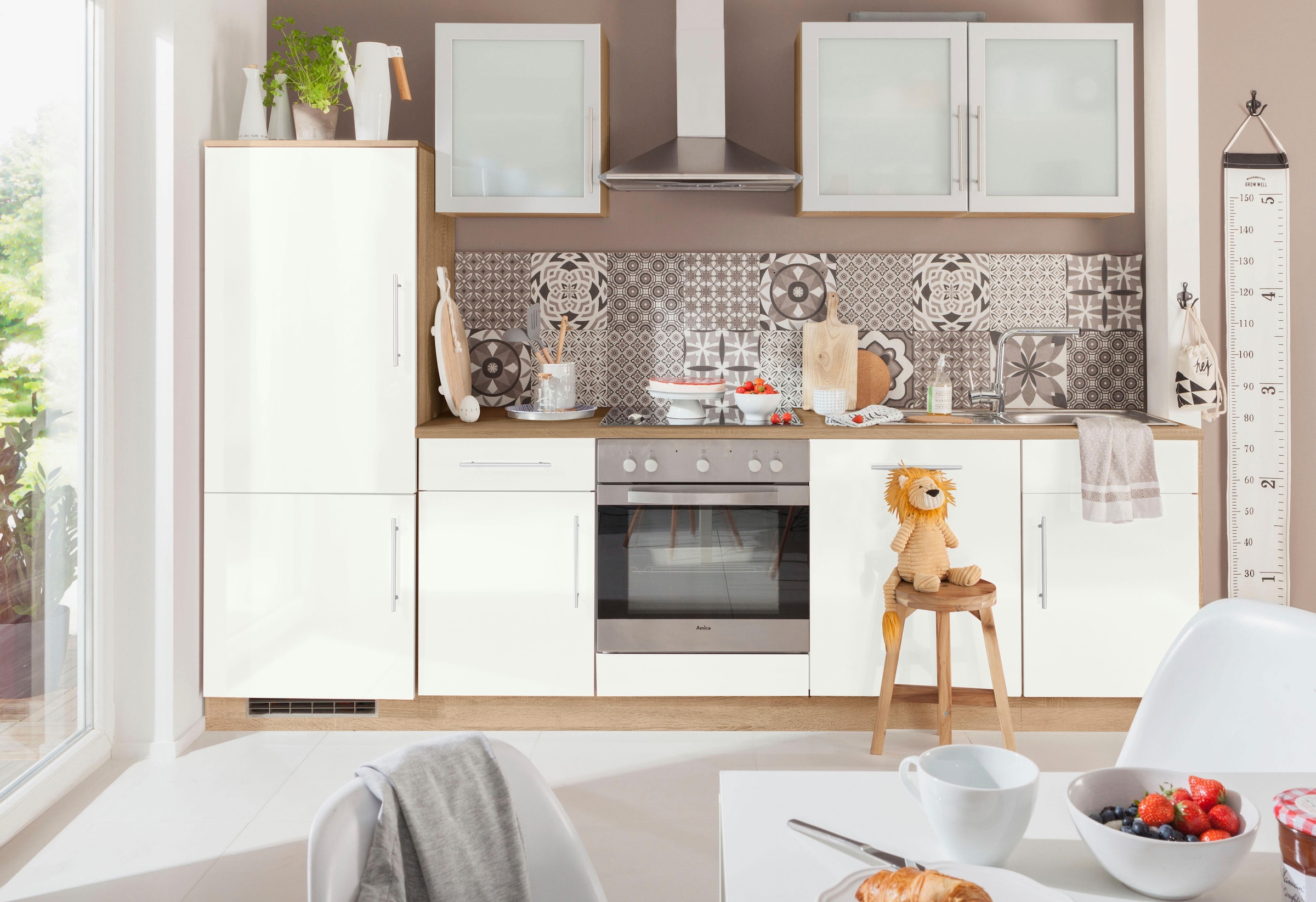 wiho Küchen Küchenzeile »Aachen«, mit E-Geräten, Breite 280 cm kaufen bei  OTTO | Hängeschränke