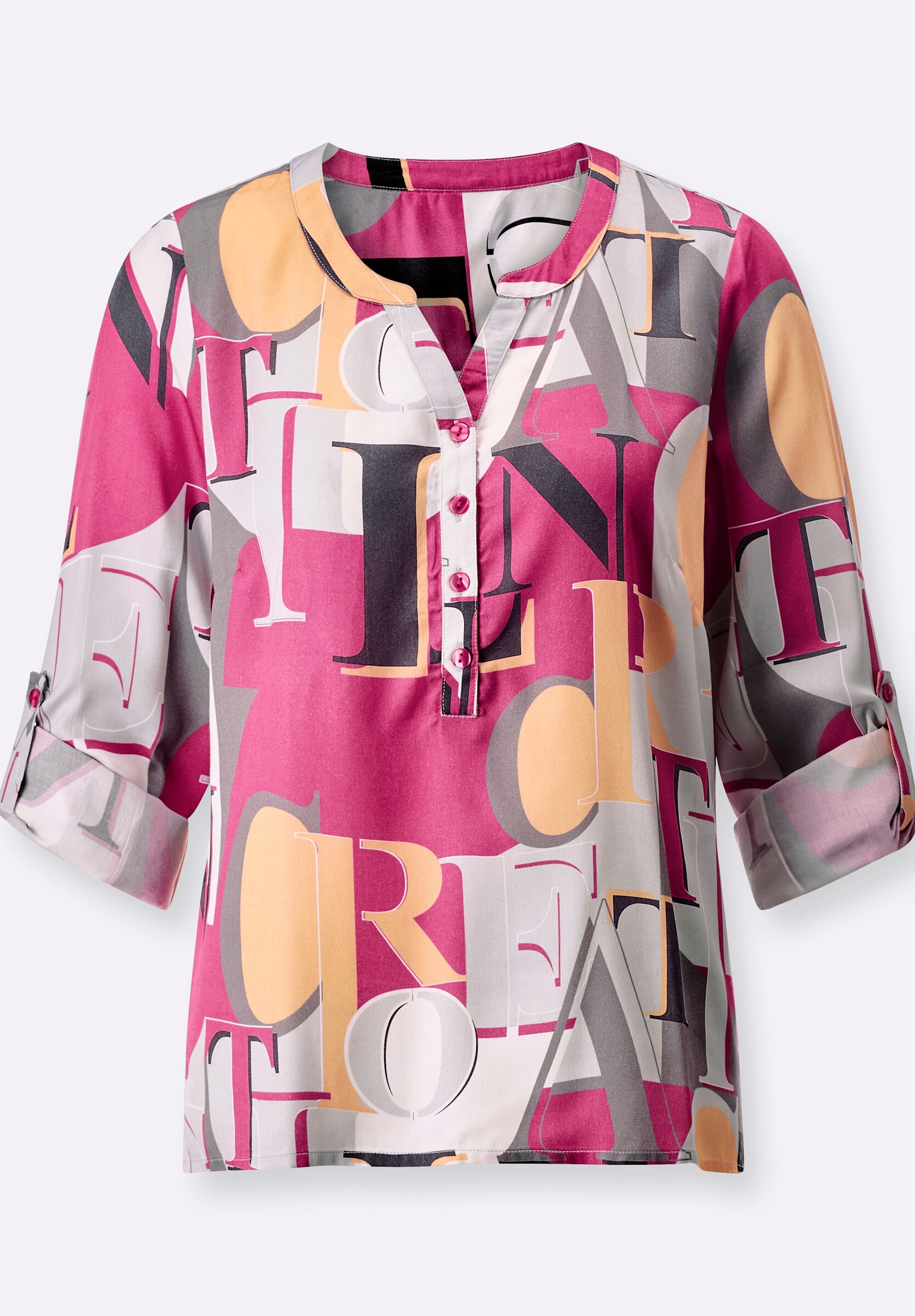 creation L Klassische Bluse »Modal-Bluse Schlupfbluse mit Krempelärmel«