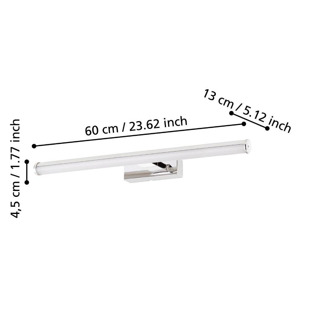 EGLO Wandleuchte »VADUMI Spiegelleuchte, Badezimmerleuchte, LED, Chrom, weiß, IP44«, 1 flammig, Leuchtmittel LED-Board | LED fest integriert, Feuchtraumleuchte, Badezimmer, Kunststoff, klassisch,m 60x5x12,5cm
