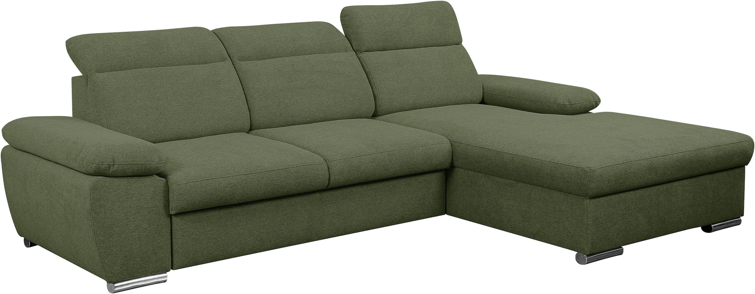 WERK2 Ecksofa »Palma modernes Schlafsofa mit Bettkasten, L-Form, B/T 282/185 cm« Kopfteile verstellbar