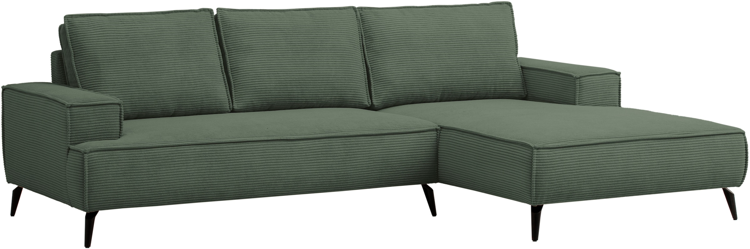 andas Ecksofa »TVINNU, L-Form in Cord, Sofa«, wahlweise Recamiere rechts/links, schwarze Füße, bequemer Sitzkomfort