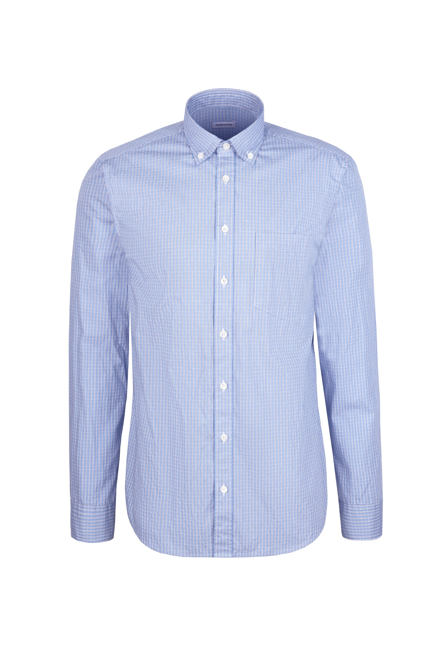 seidensticker Businesshemd Regular 1/1 Button-Down-Kragen Karo