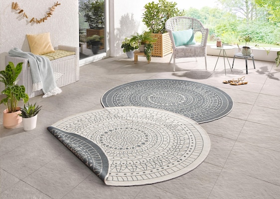 runde Outdoor-Teppiche mit orientalischem Muster