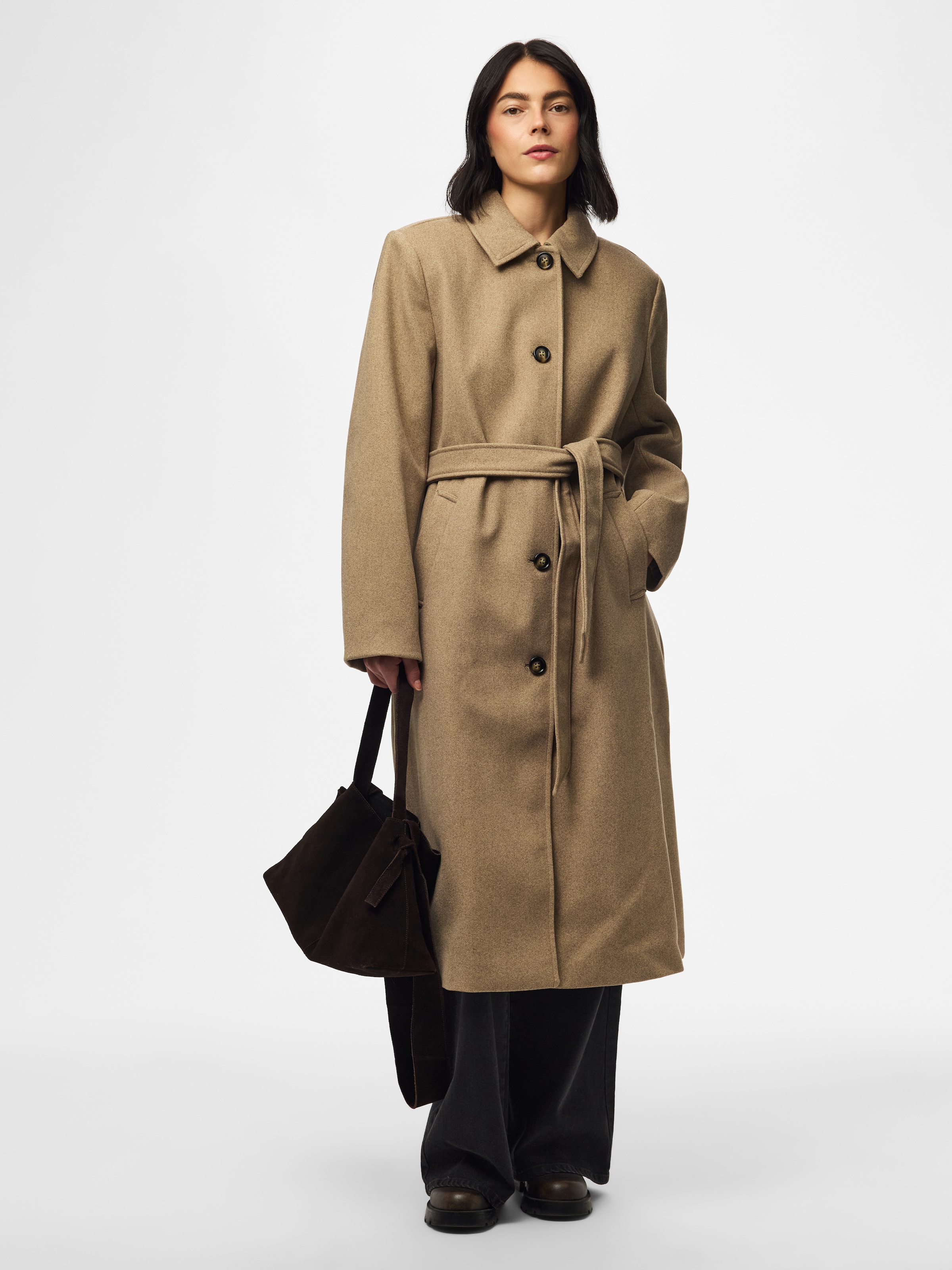 pieces Langmantel »PCAYA LONG COAT NOOS BC« Kunstfaser