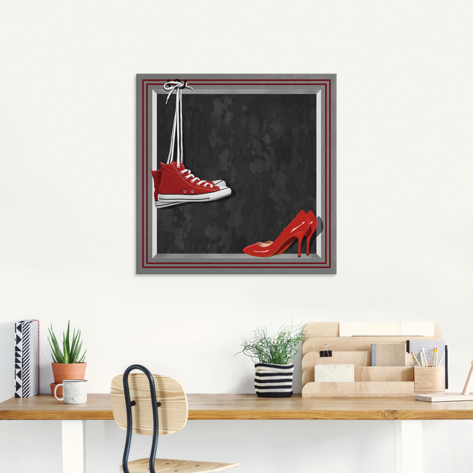 Artland Glasbild »Die roten Schuhe«, Mode, (1 St.), in verschiedenen Größen