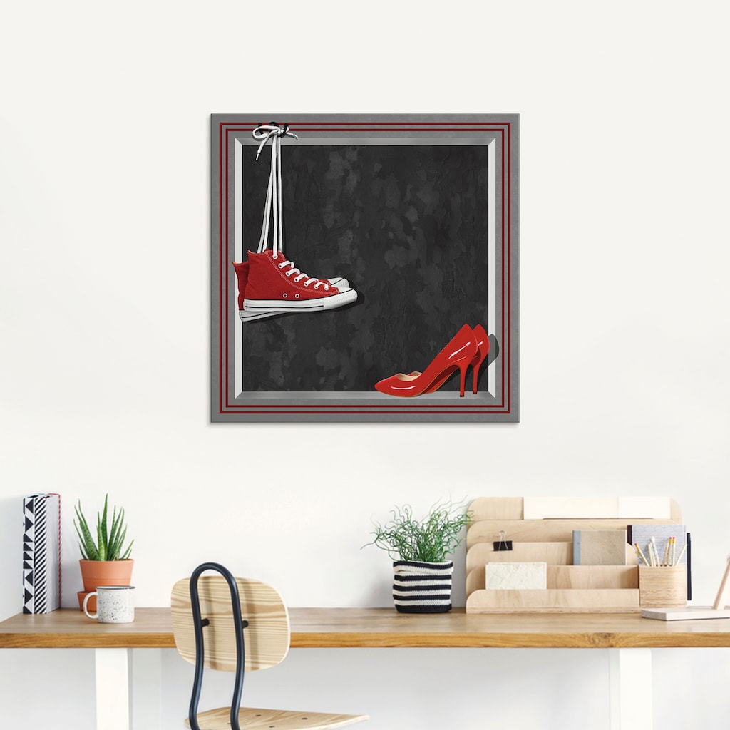 Artland Glasbild »Die roten Schuhe«, Mode, (1 St.)