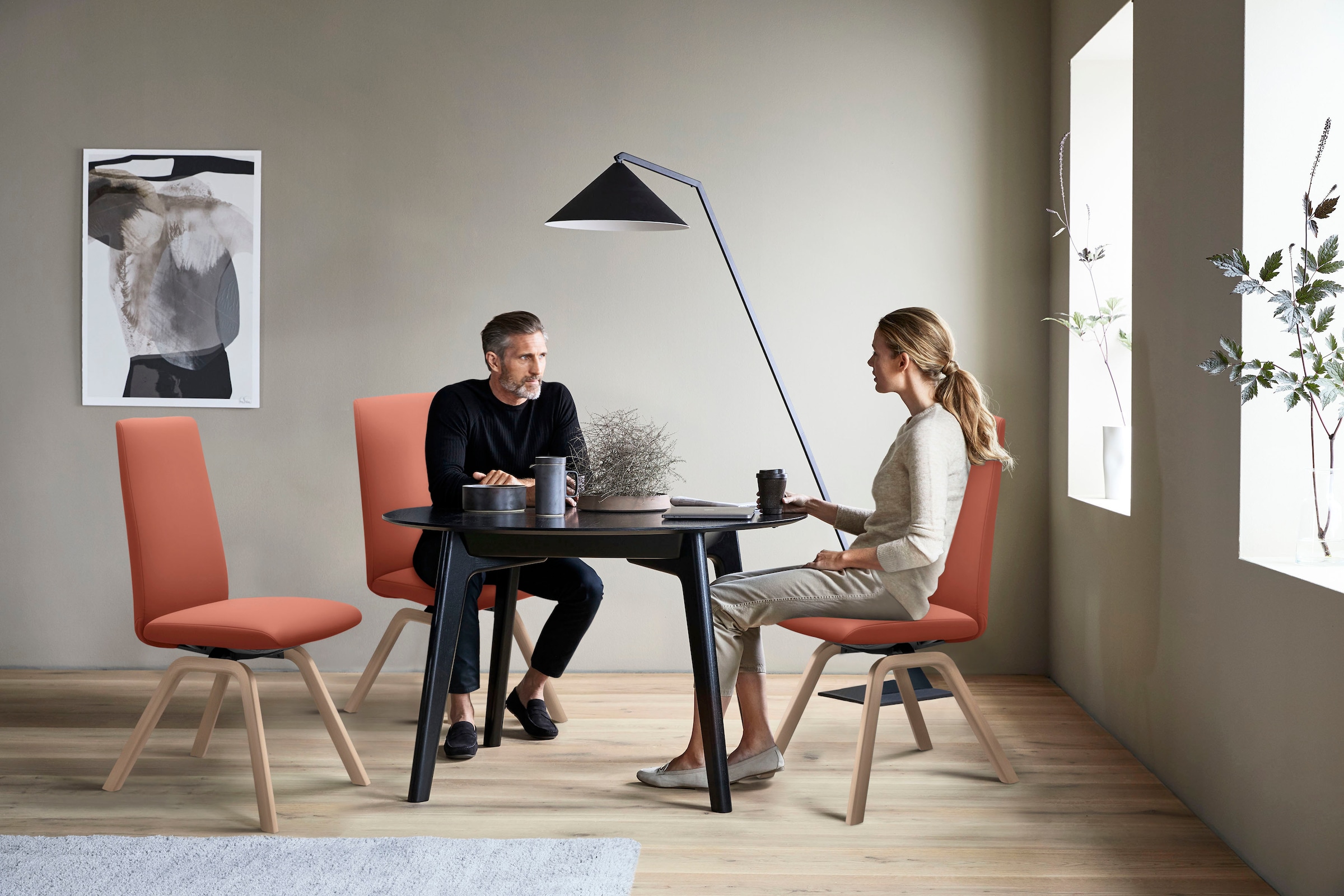 Stressless® Polsterstuhl »Laurel«, Leder PALOMA, High Back, Größe L, mit schräggestellten Beinen in Walnuss